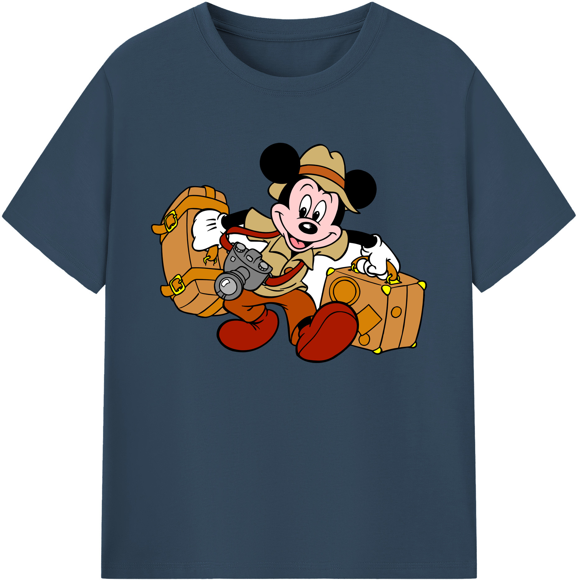 ミッキーマウス Mickey Mouse 綿100％ メンズ半袖Tシャツ｜肌触りやわらか＆通気性