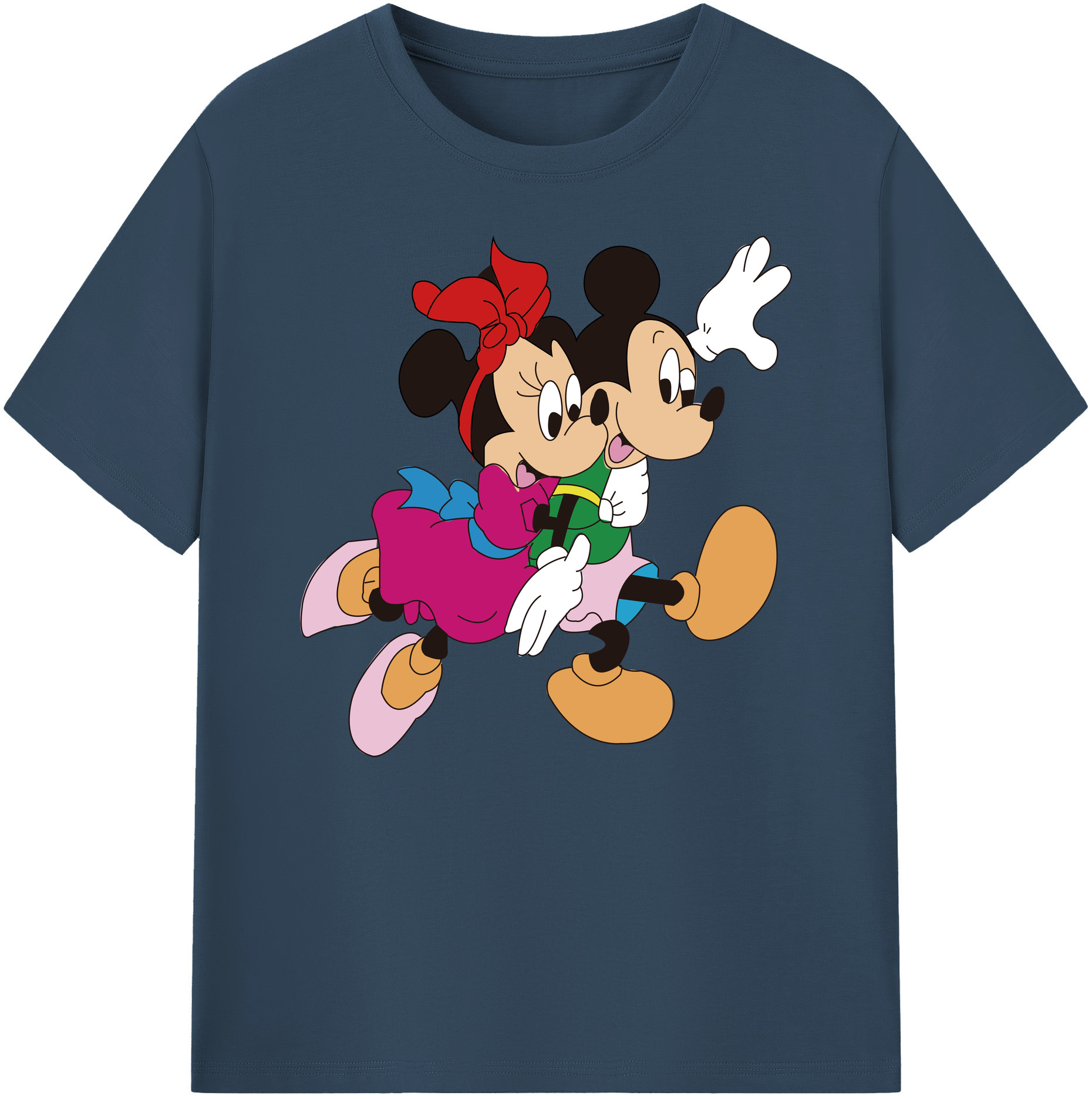 ミッキーマウス Mickey Mouse 綿100％ メンズ半袖Tシャツ｜肌触りやわらか＆通気性