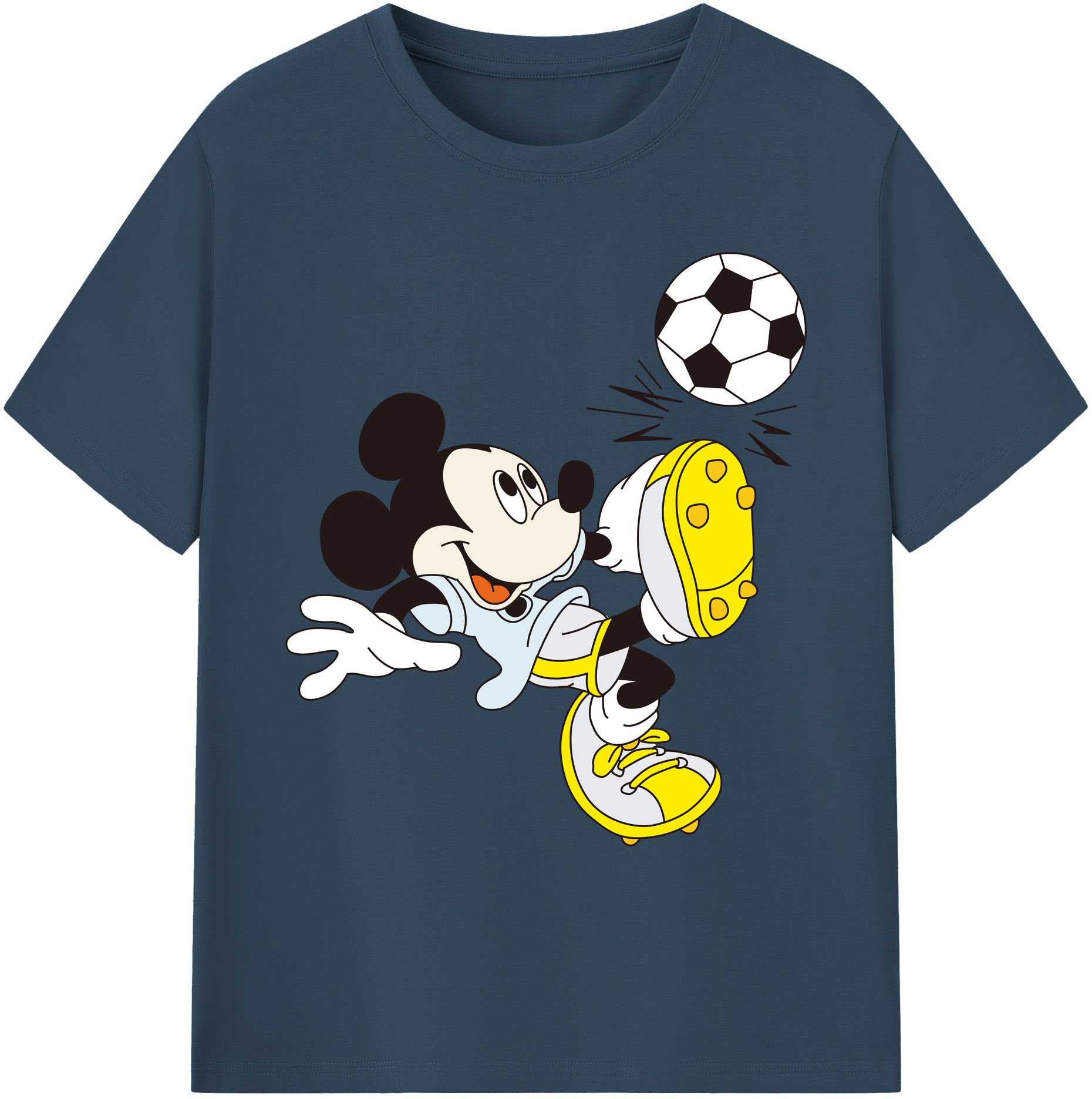 ミッキーマウス Mickey Mouse 綿100％ メンズ半袖Tシャツ｜肌触りやわらか＆通気性