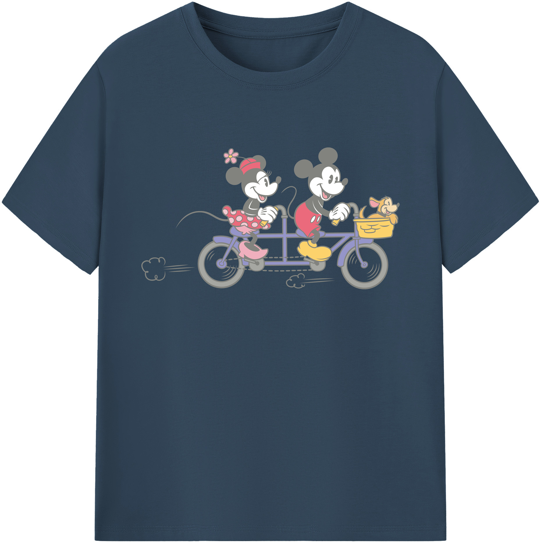 ミッキーマウス Mickey Mouse 綿100％ メンズ半袖Tシャツ｜肌触りやわらか＆通気性