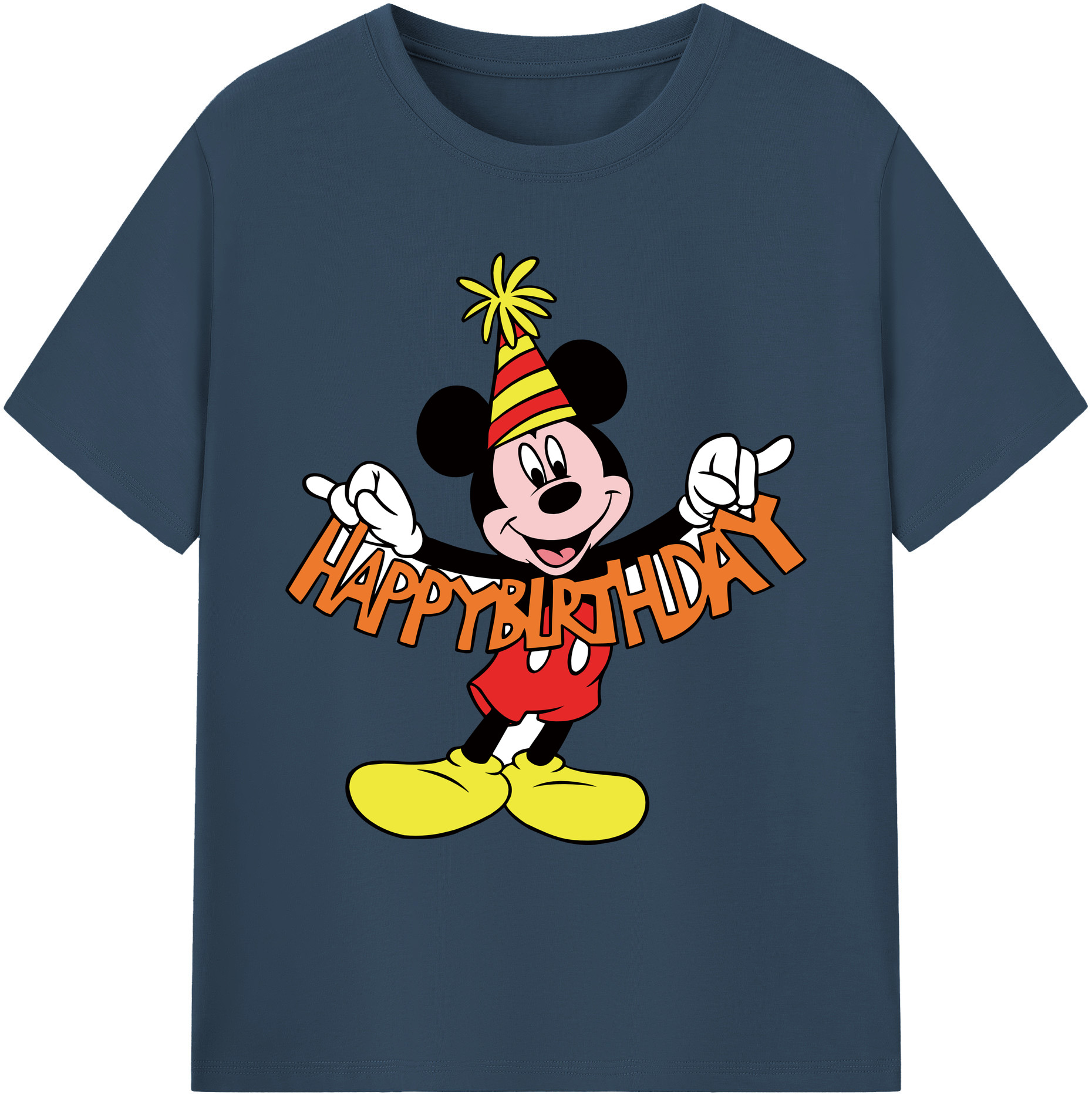 ミッキーマウス Mickey Mouse 綿100％ メンズ半袖Tシャツ｜肌触りやわらか＆通気性