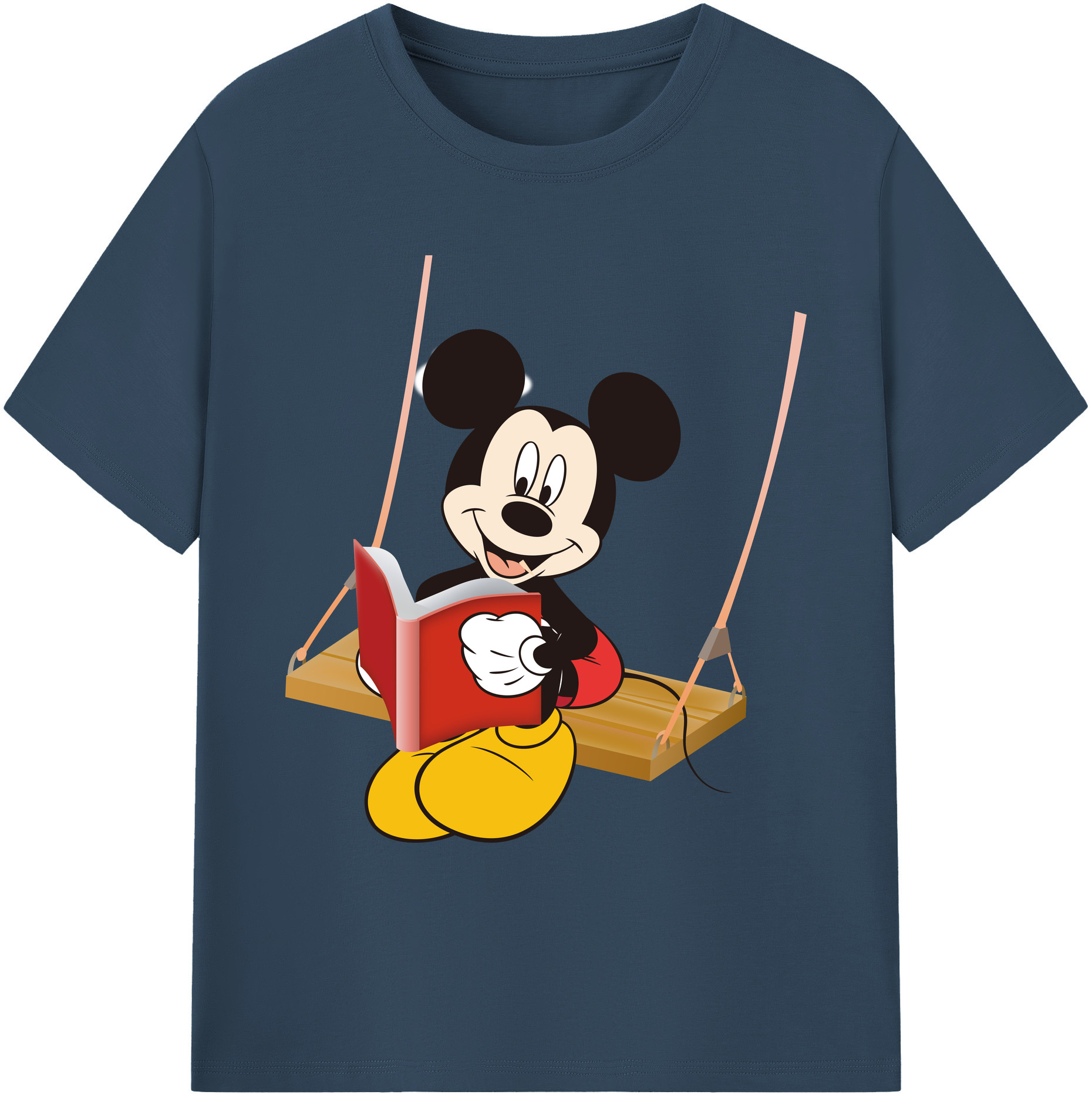 ミッキーマウス Mickey Mouse 綿100％ メンズ半袖Tシャツ｜肌触りやわらか＆通気性