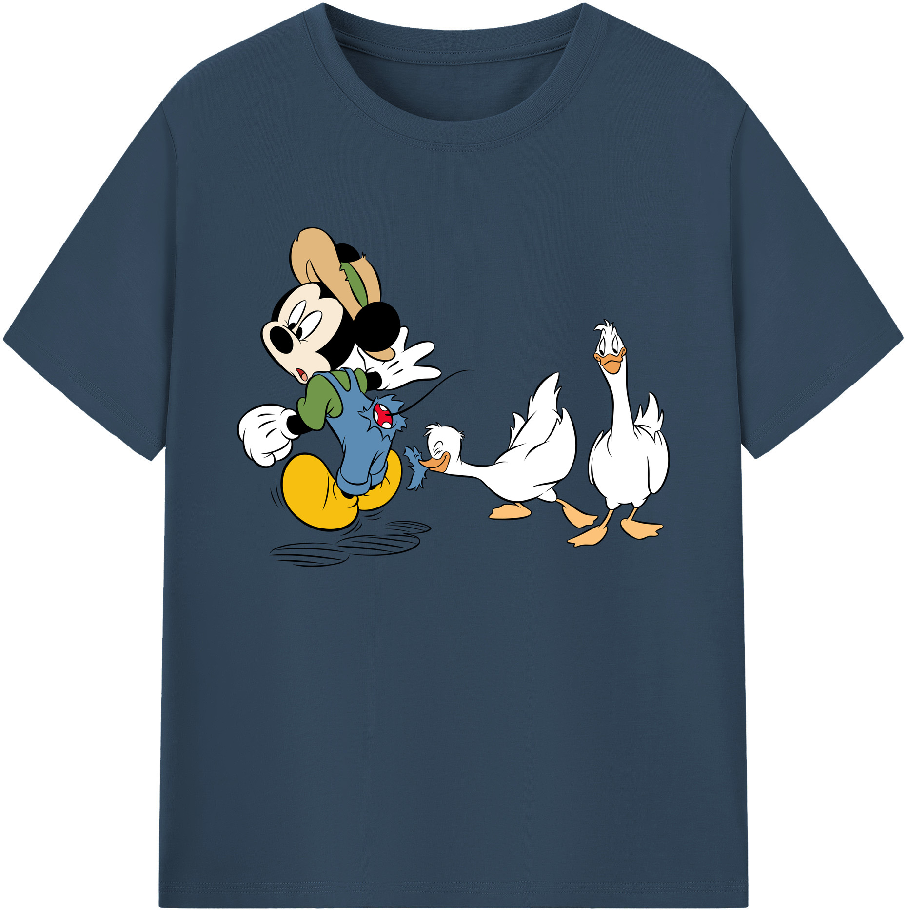 ミッキーマウス Mickey Mouse 綿100％ メンズ半袖Tシャツ｜肌触りやわらか＆通気性