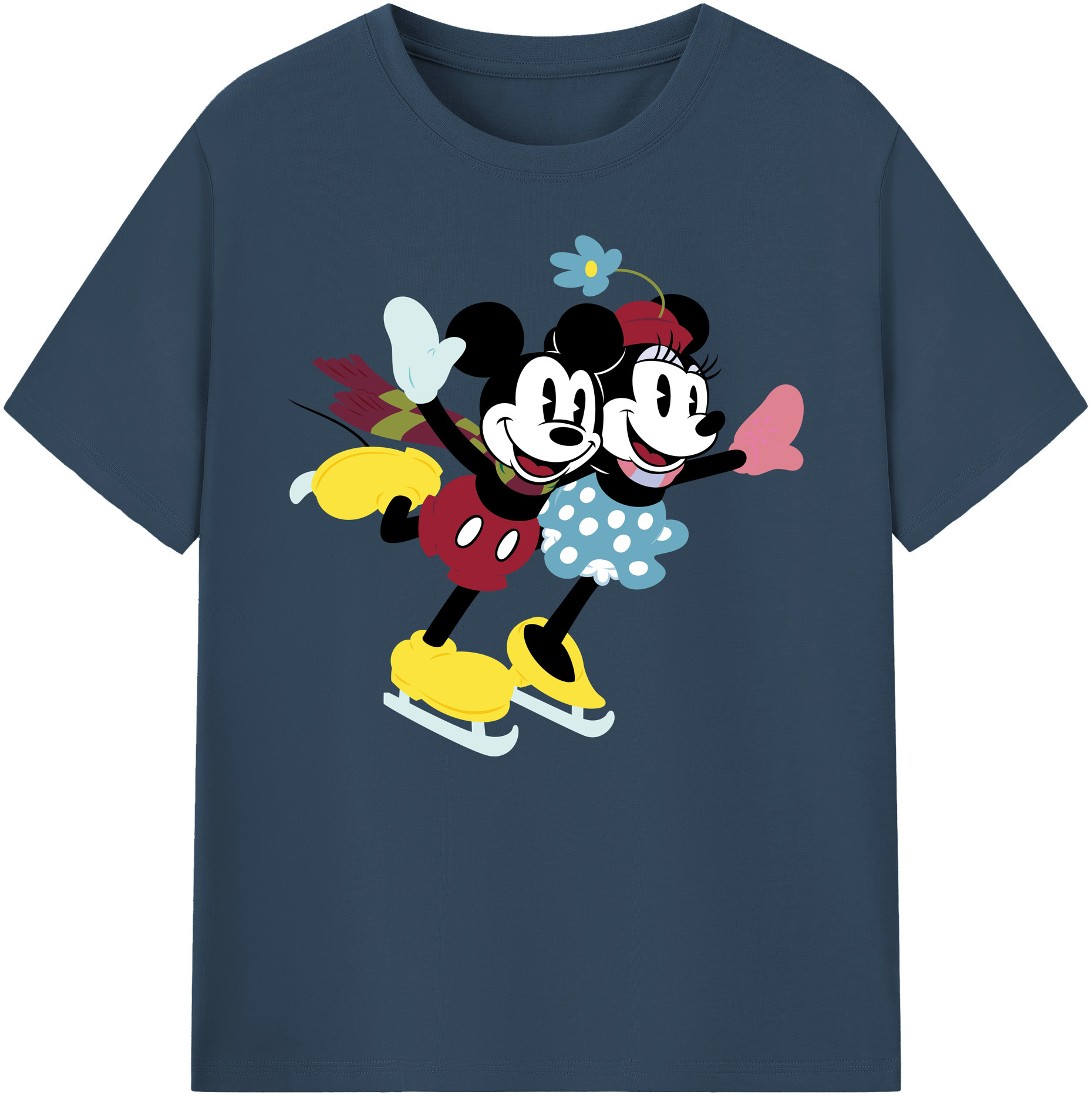 ミッキーマウス Mickey Mouse 綿100％ メンズ半袖Tシャツ｜肌触りやわらか＆通気性