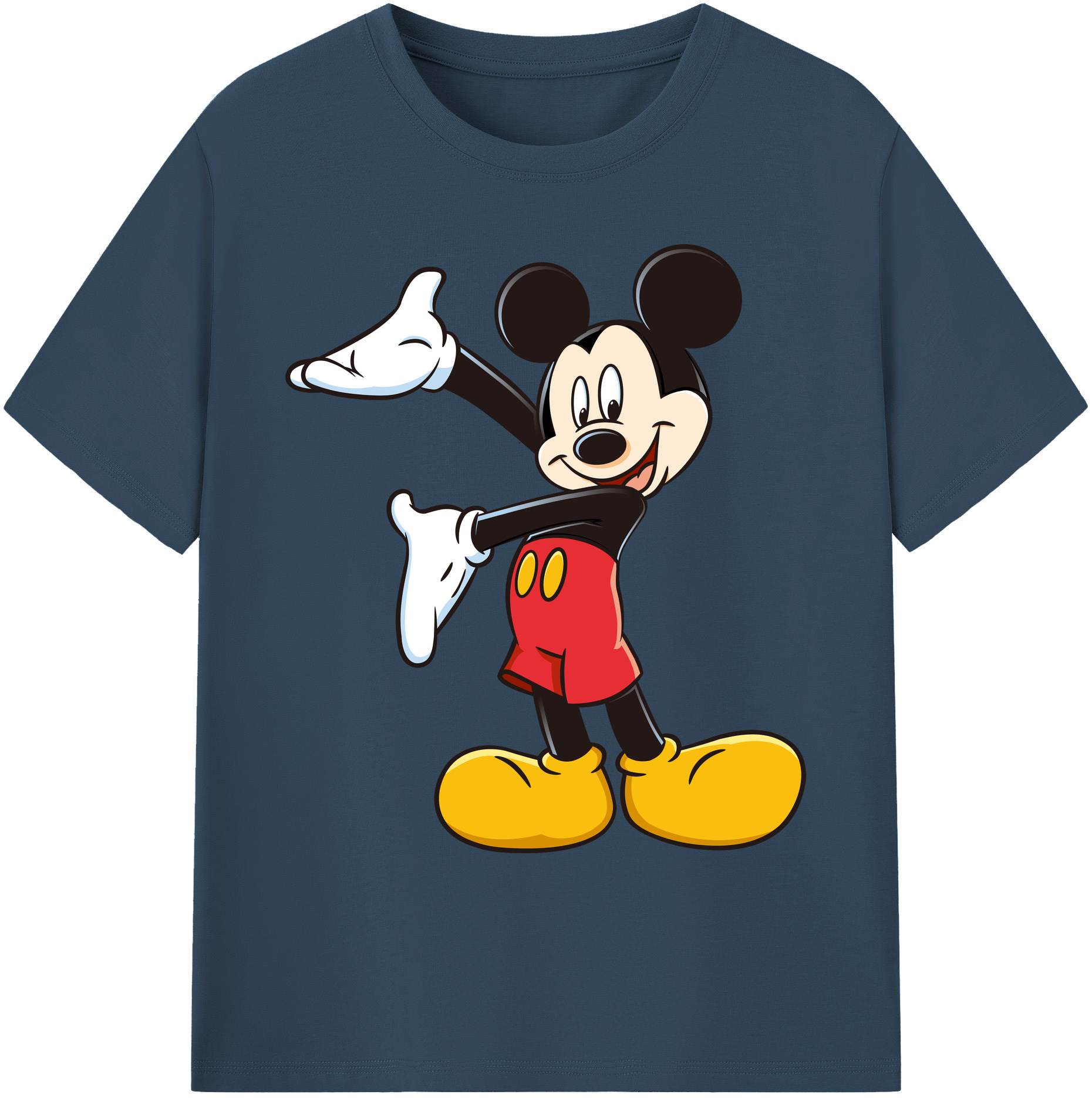 ミッキーマウス Mickey Mouse 綿100％ メンズ半袖Tシャツ｜肌触りやわらか＆通気性