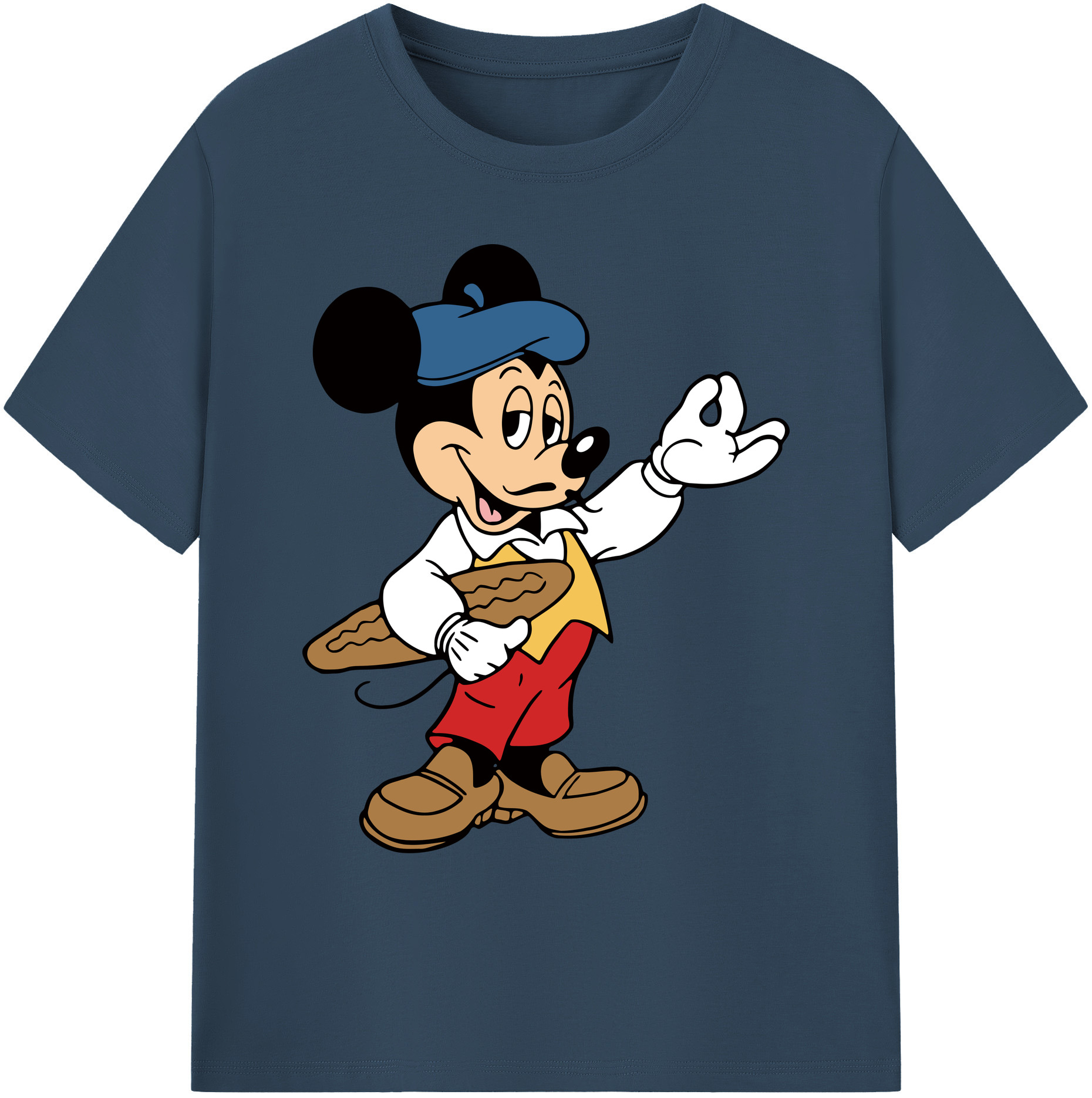 ミッキーマウス Mickey Mouse 綿100％ メンズ半袖Tシャツ｜肌触りやわらか＆通気性