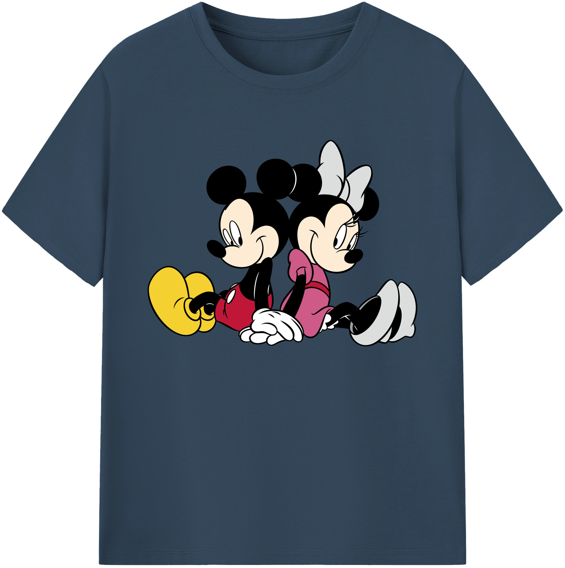 ミッキーマウス Mickey Mouse 綿100％ メンズ半袖Tシャツ｜肌触りやわらか＆通気性