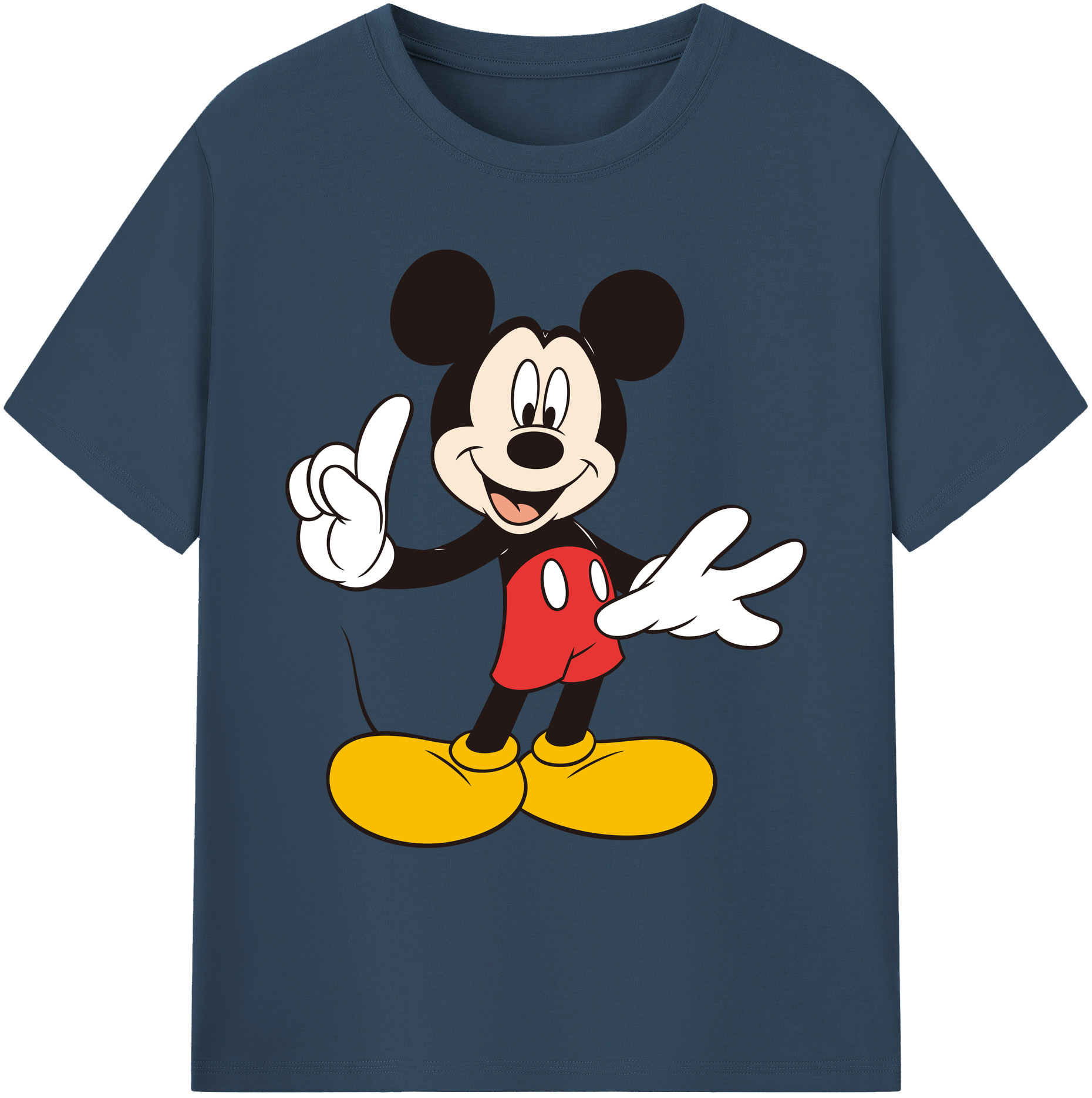 ミッキーマウス Mickey Mouse 綿100％ メンズ半袖Tシャツ｜肌触りやわらか＆通気性