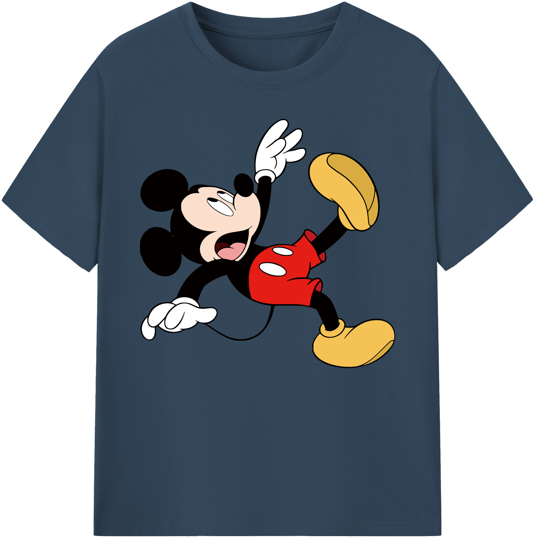 ミッキーマウス Mickey Mouse 綿100％ メンズ半袖Tシャツ｜肌触りやわらか＆通気性