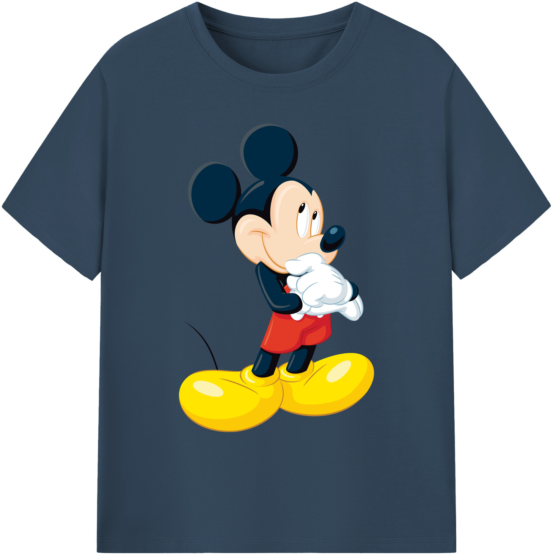 ミッキーマウス Mickey Mouse 綿100％ メンズ半袖Tシャツ｜肌触りやわらか＆通気性