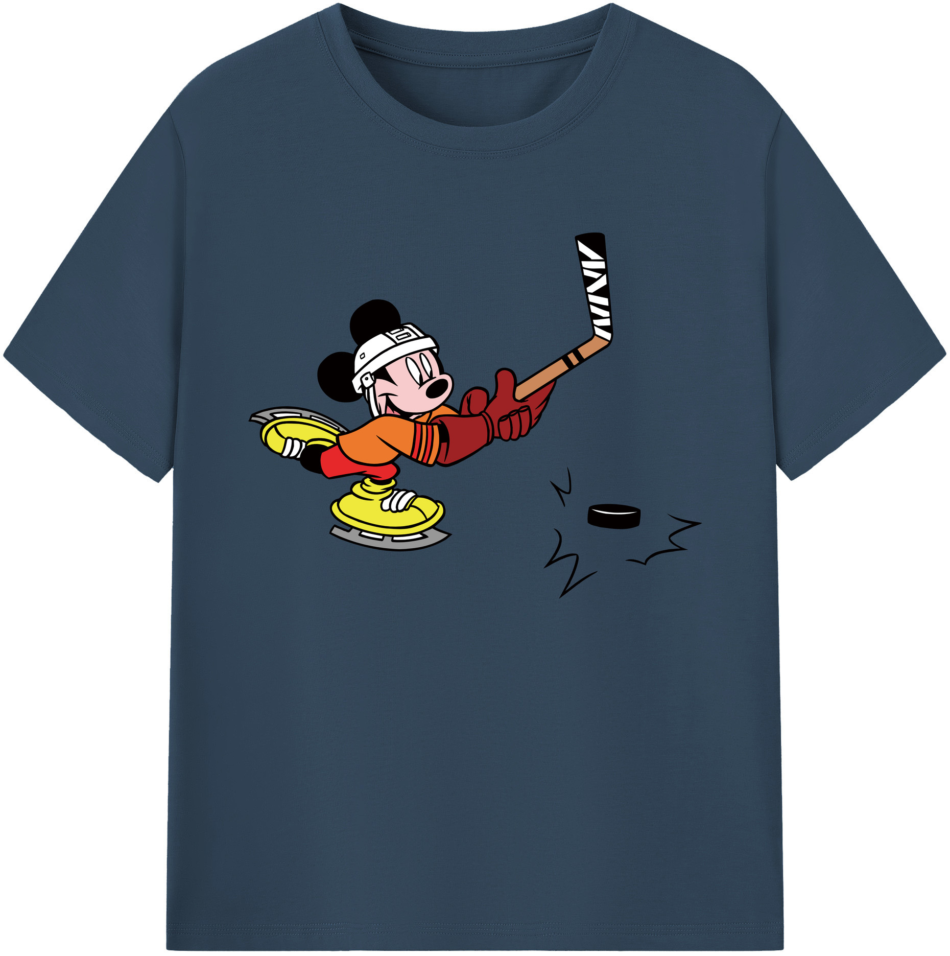ミッキーマウス Mickey Mouse 綿100％ メンズ半袖Tシャツ｜肌触りやわらか＆通気性
