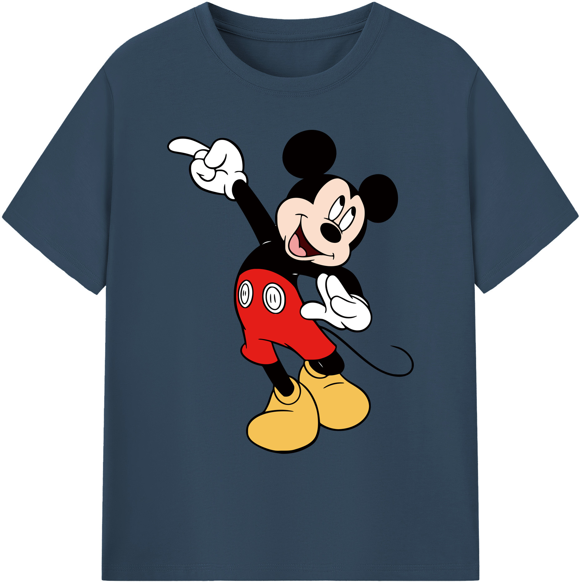ミッキーマウス Mickey Mouse 綿100％ メンズ半袖Tシャツ｜肌触りやわらか＆通気性