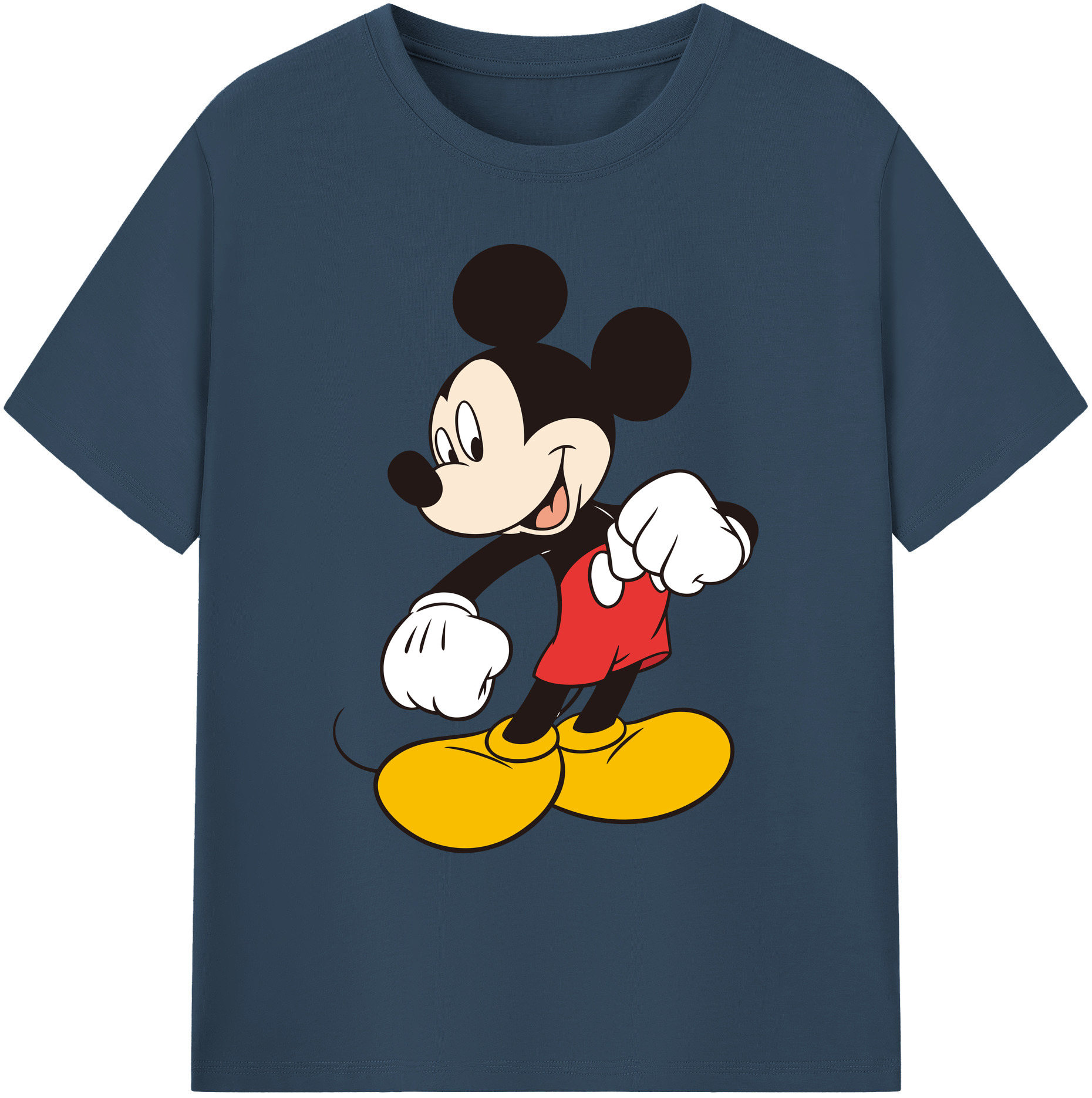 ミッキーマウス Mickey Mouse 綿100％ メンズ半袖Tシャツ｜肌触りやわらか＆通気性