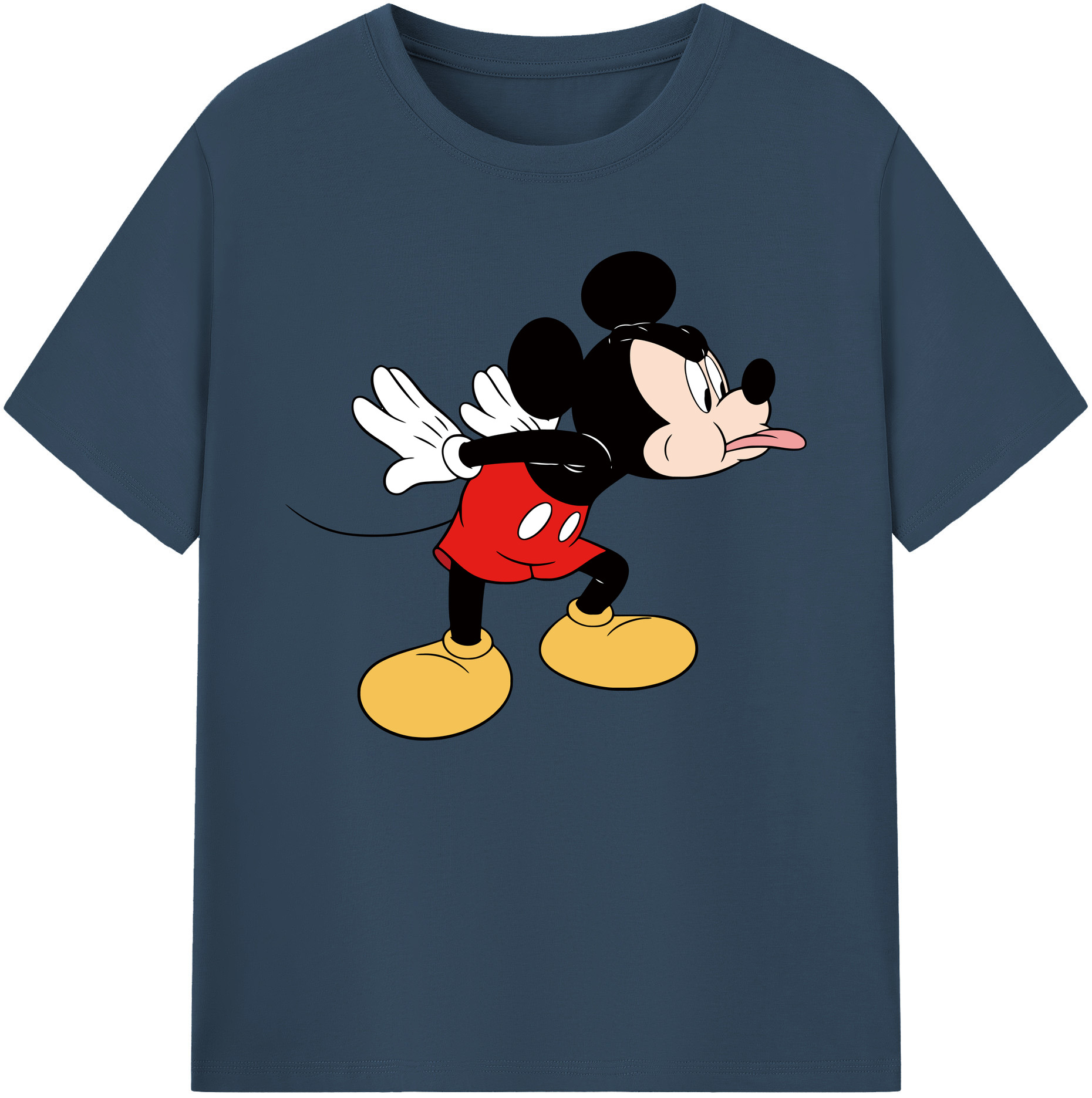 ミッキーマウス Mickey Mouse 綿100％ メンズ半袖Tシャツ｜肌触りやわらか＆通気性