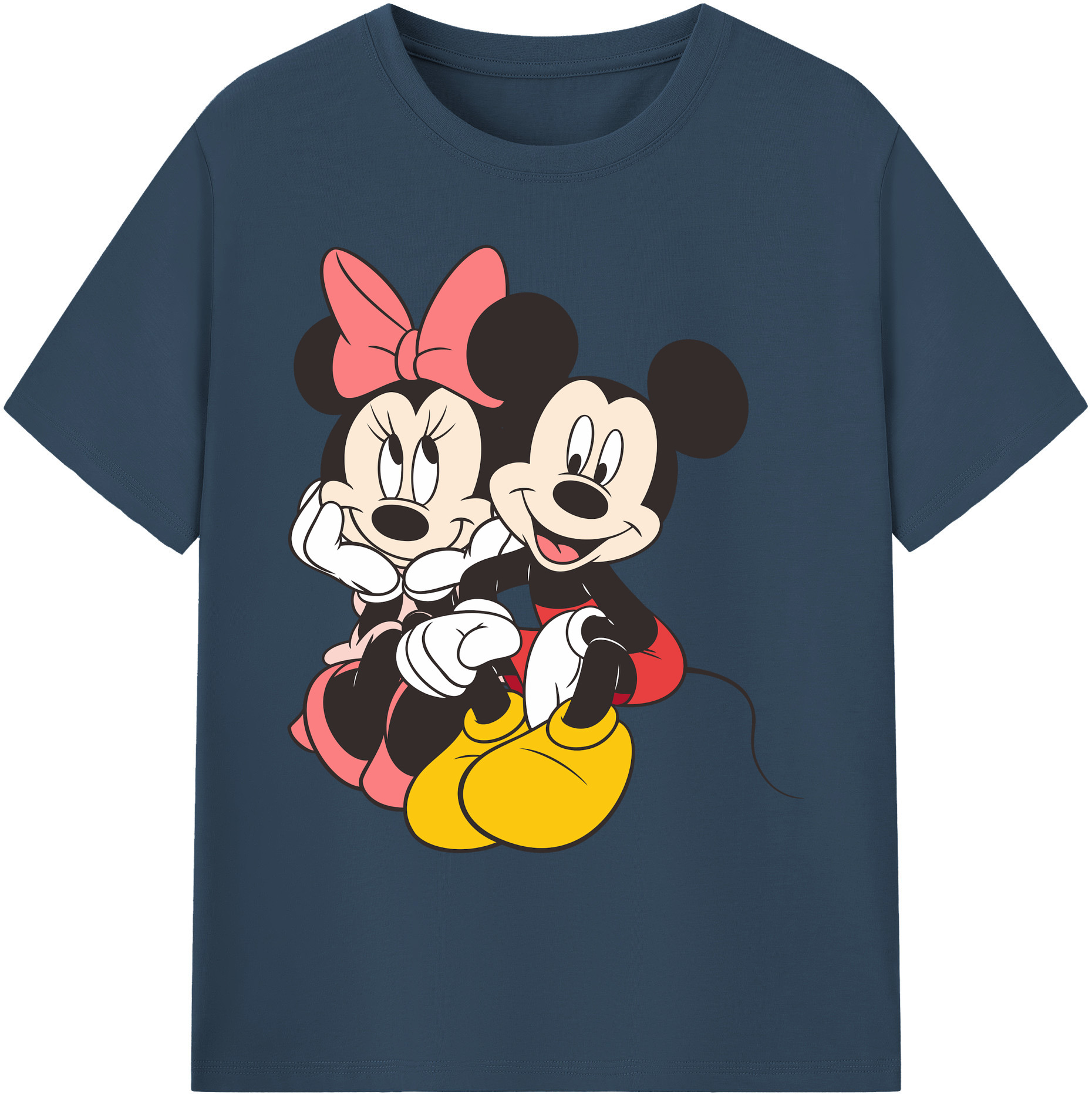 ミッキーマウス Mickey Mouse 綿100％ メンズ半袖Tシャツ｜肌触りやわらか＆通気性