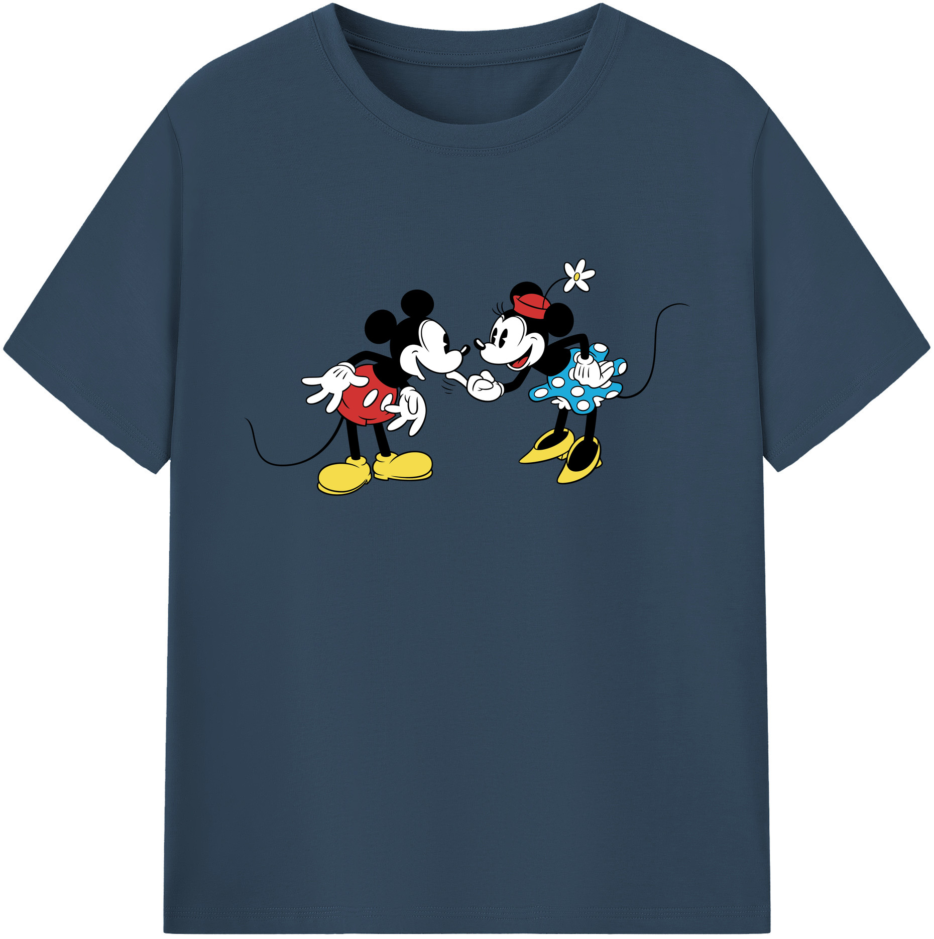 ミッキーマウス Mickey Mouse 綿100％ メンズ半袖Tシャツ｜肌触りやわらか＆通気性