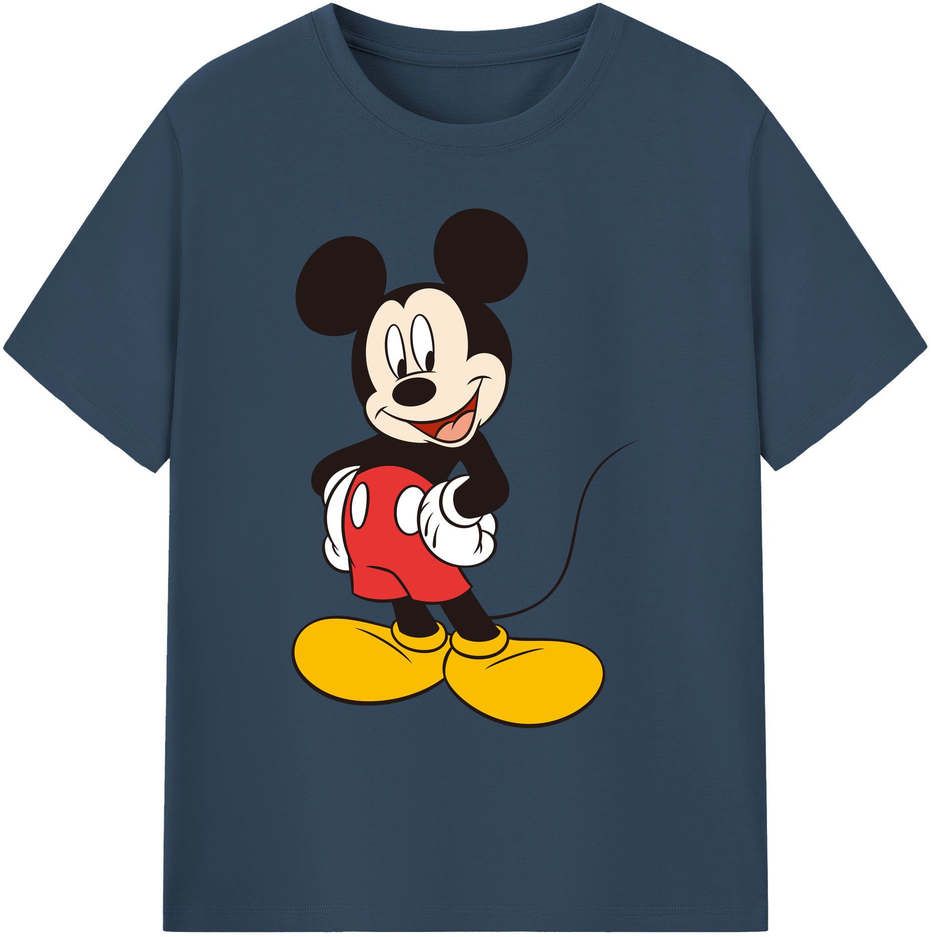 ミッキーマウス Mickey Mouse 綿100％ メンズ半袖Tシャツ｜肌触りやわらか＆通気性