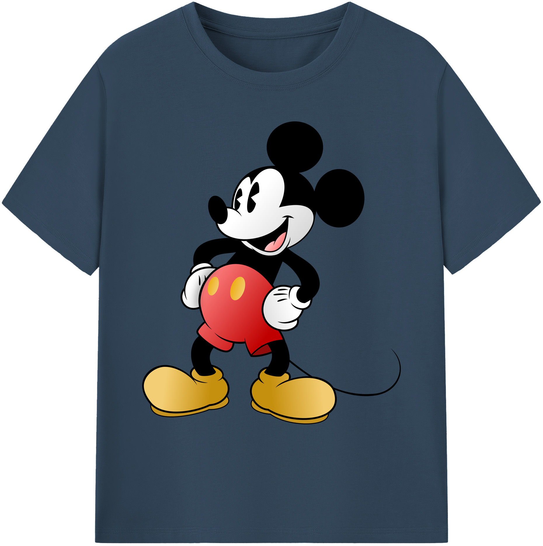 ミッキーマウス Mickey Mouse 綿100％ メンズ半袖Tシャツ｜肌触りやわらか＆通気性