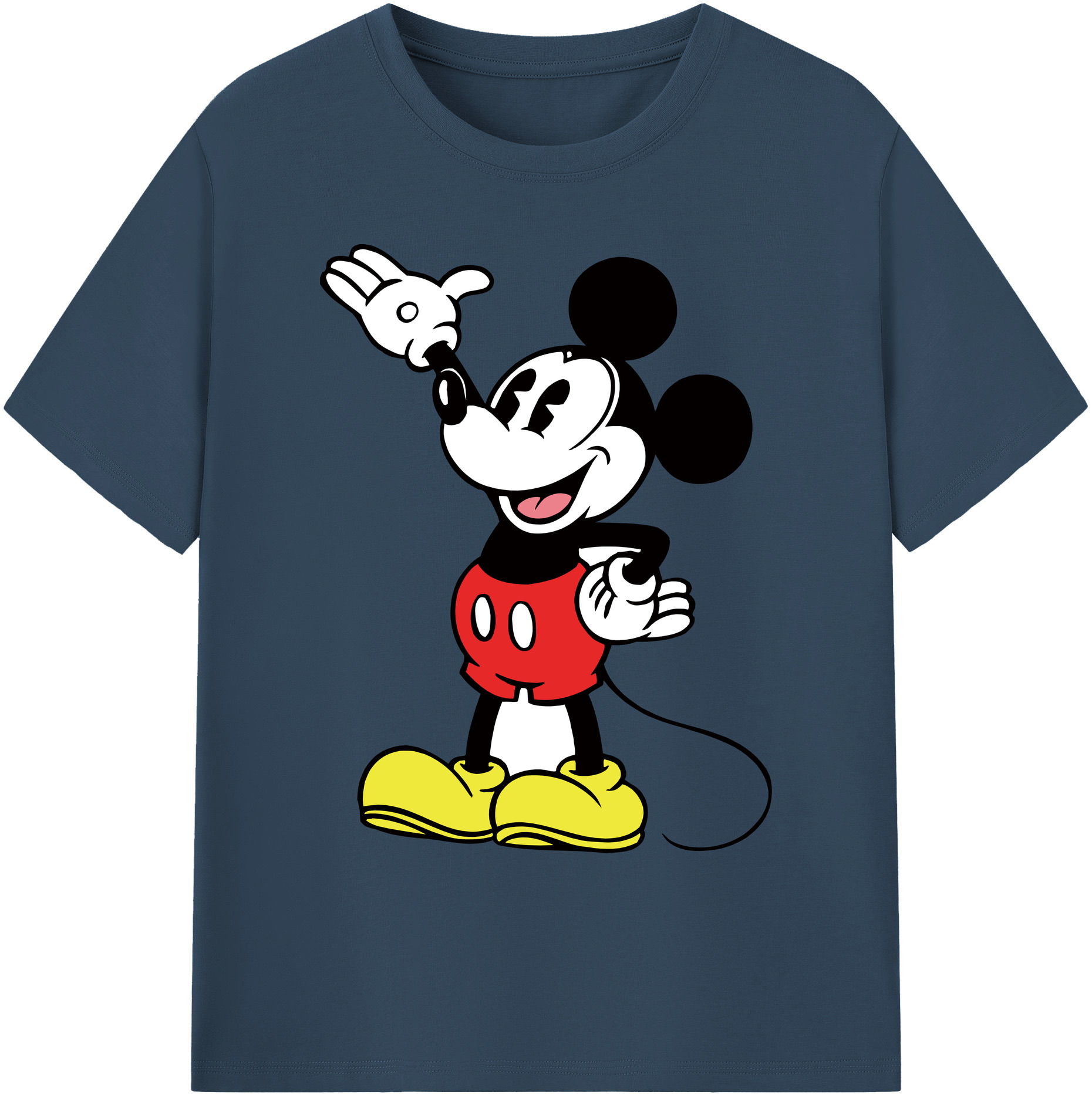 ミッキーマウス Mickey Mouse 綿100％ メンズ半袖Tシャツ｜肌触りやわらか＆通気性