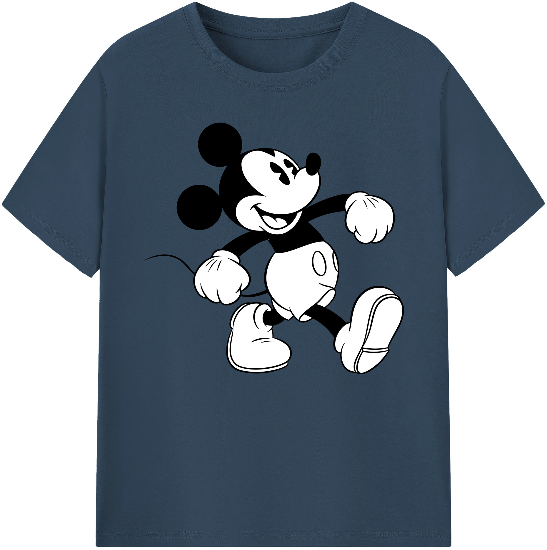 ミッキーマウス Mickey Mouse 綿100％ メンズ半袖Tシャツ｜肌触りやわらか＆通気性