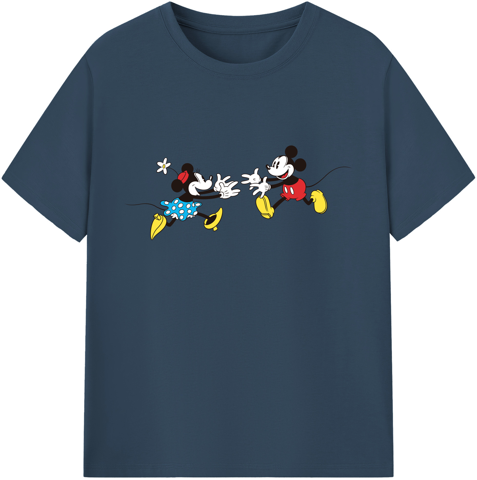 ミッキーマウス Mickey Mouse 綿100％ メンズ半袖Tシャツ｜肌触りやわらか＆通気性