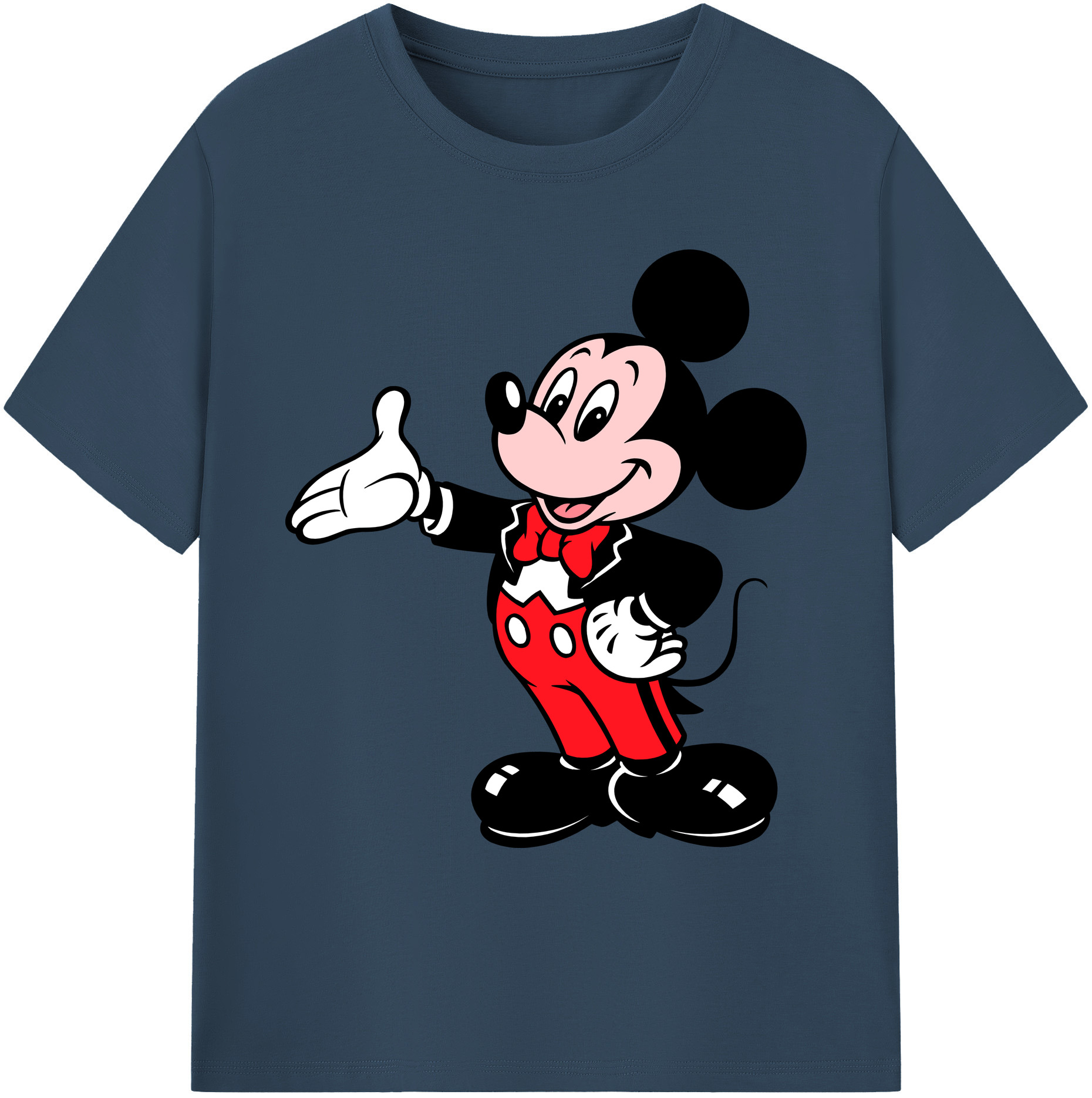 ミッキーマウス Mickey Mouse 綿100％ メンズ半袖Tシャツ｜肌触りやわらか＆通気性