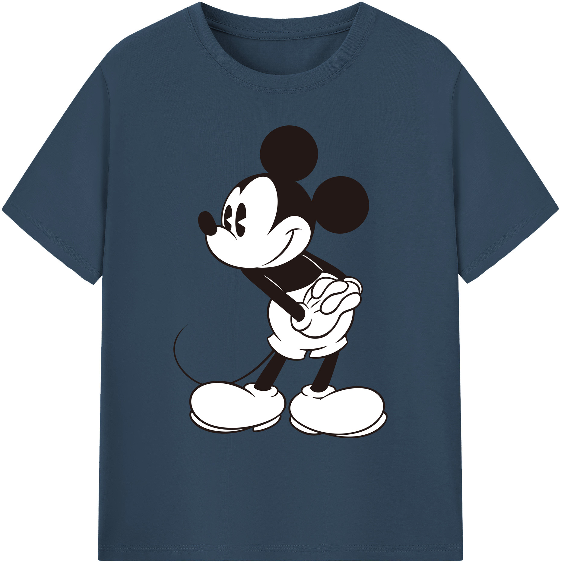 ミッキーマウス Mickey Mouse 綿100％ メンズ半袖Tシャツ｜肌触りやわらか＆通気性