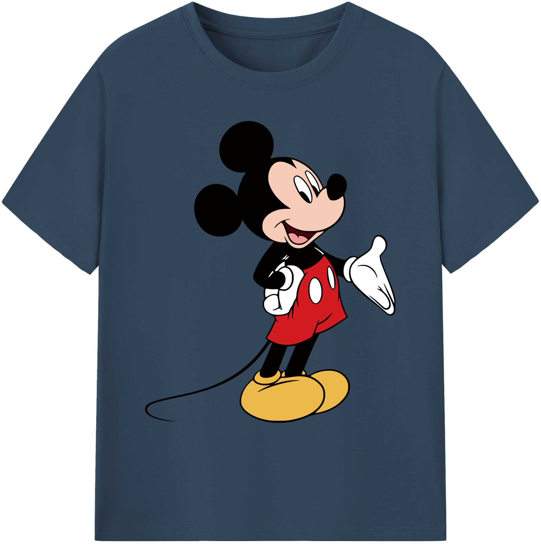 ミッキーマウス Mickey Mouse 綿100％ メンズ半袖Tシャツ｜肌触りやわらか＆通気性
