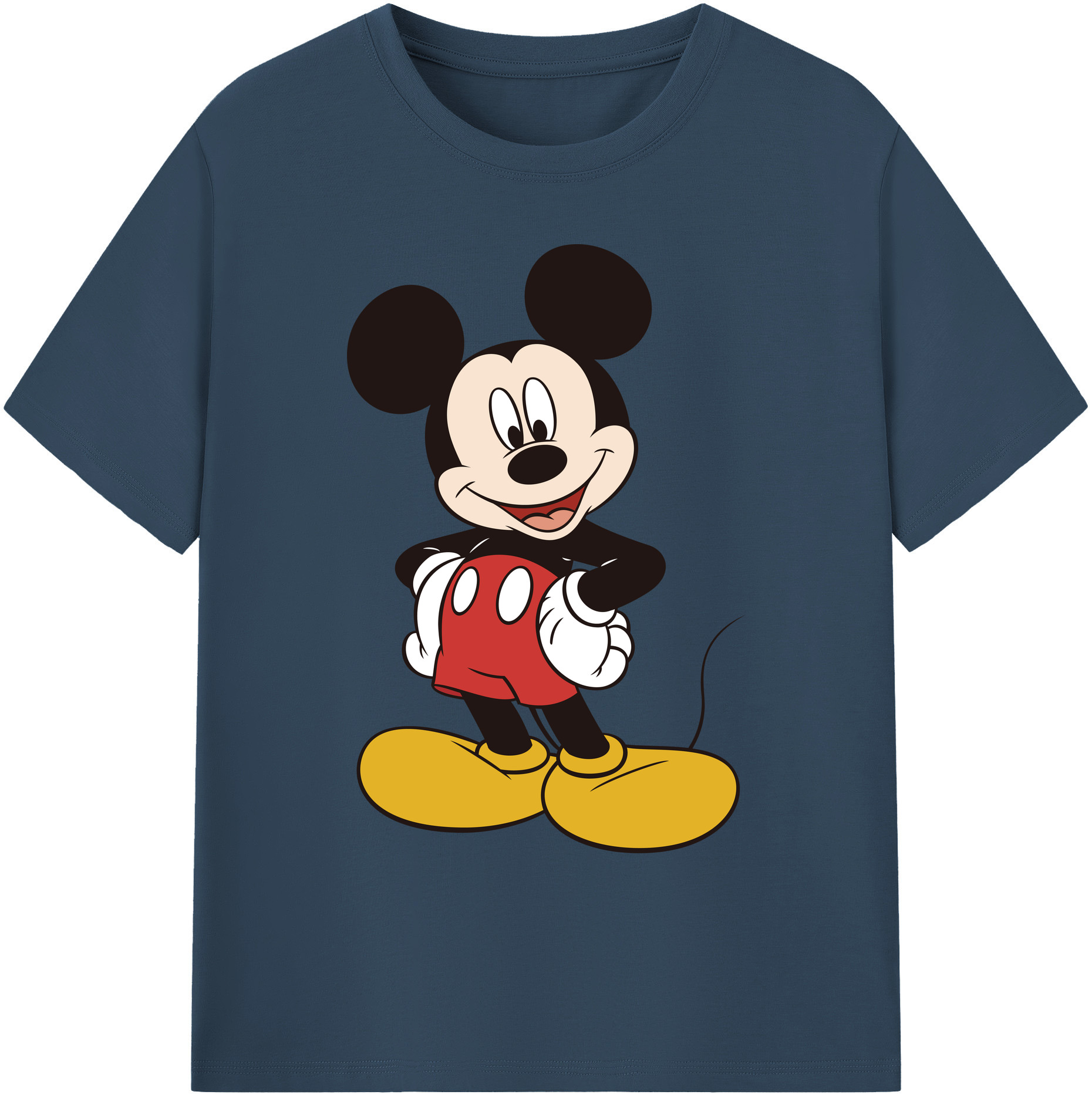 ミッキーマウス Mickey Mouse 綿100％ メンズ半袖Tシャツ｜肌触りやわらか＆通気性