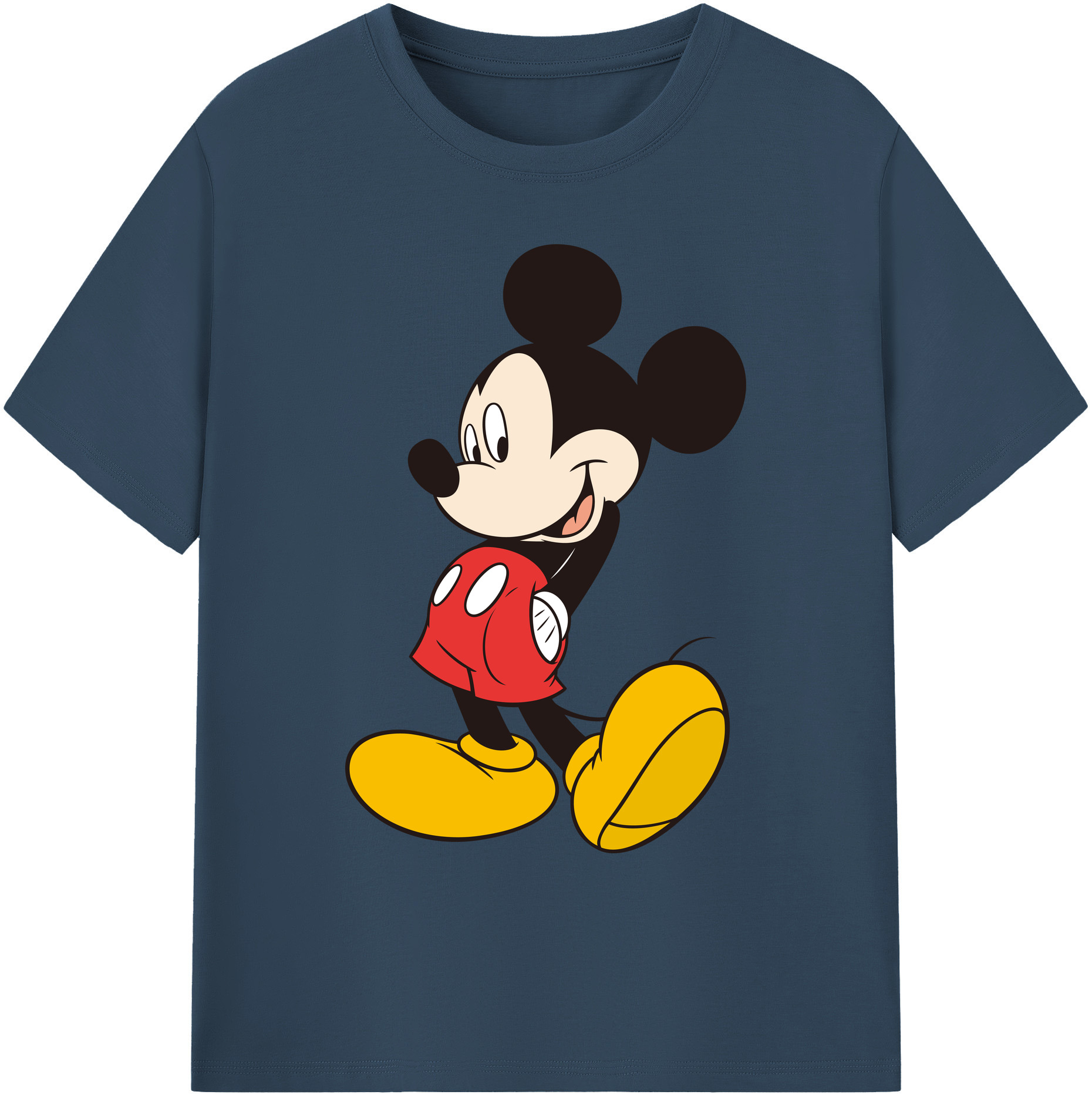 （画像用） ミッキーマウス Mickey Mouse 綿100％ メンズ半袖Tシャツ｜肌触りやわらか＆通気性