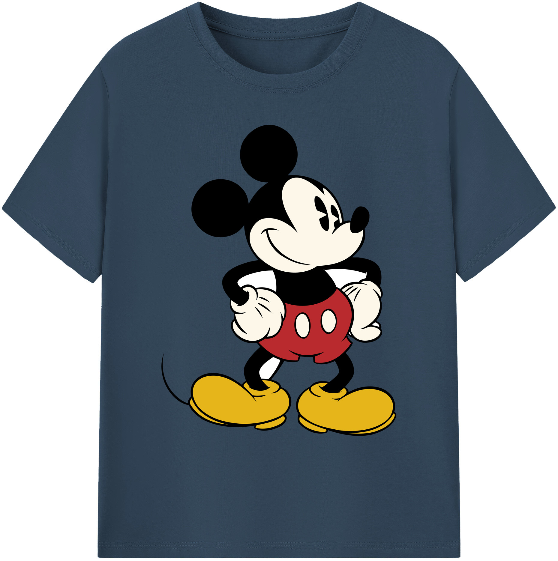 ミッキーマウス Mickey Mouse 綿100％ メンズ半袖Tシャツ｜肌触りやわらか＆通気性