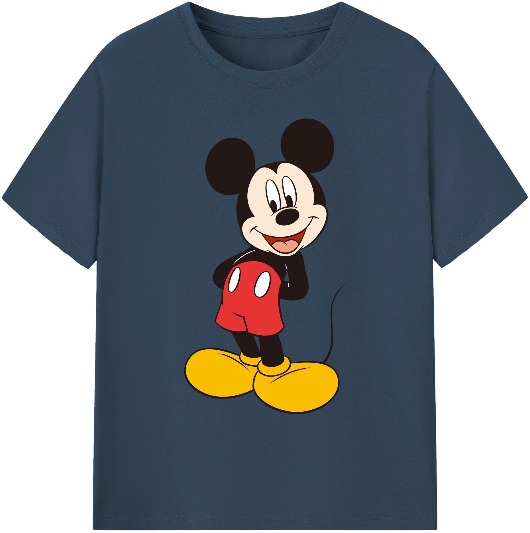ミッキーマウス Mickey Mouse 綿100％ メンズ半袖Tシャツ｜肌触りやわらか＆通気性