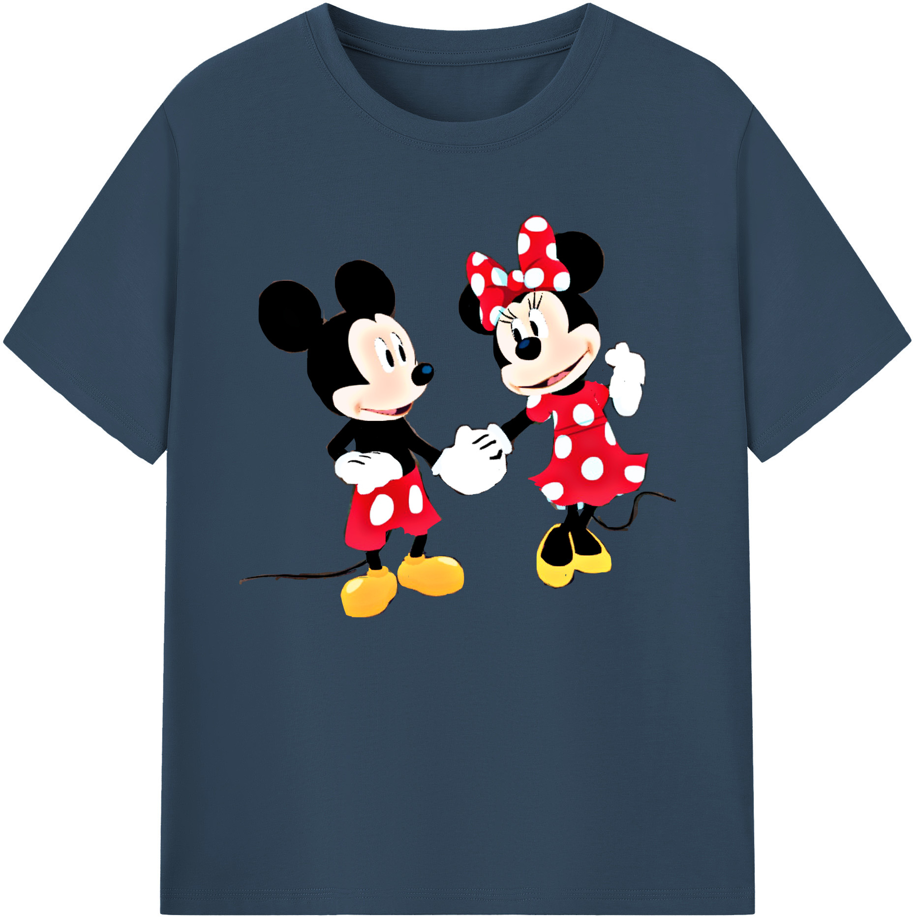 ミッキーマウス Mickey Mouse 綿100％ メンズ半袖Tシャツ｜肌触りやわらか＆通気性