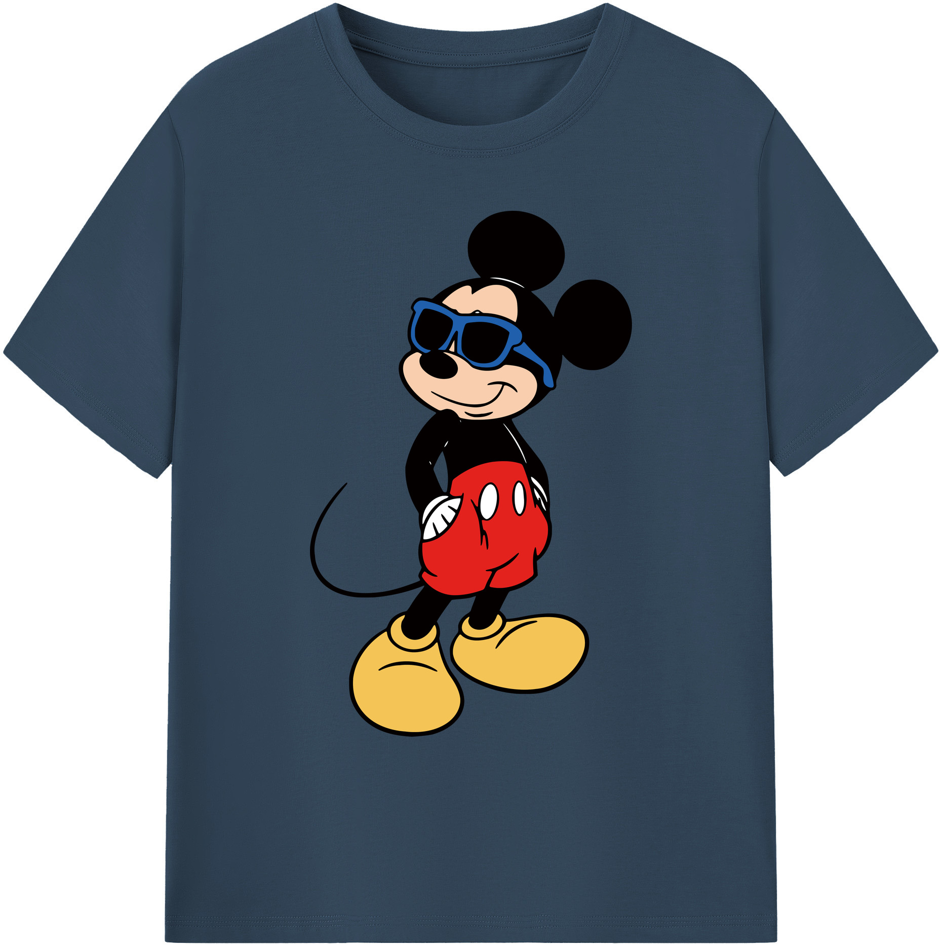 ミッキーマウス Mickey Mouse 綿100％ メンズ半袖Tシャツ｜肌触りやわらか＆通気性