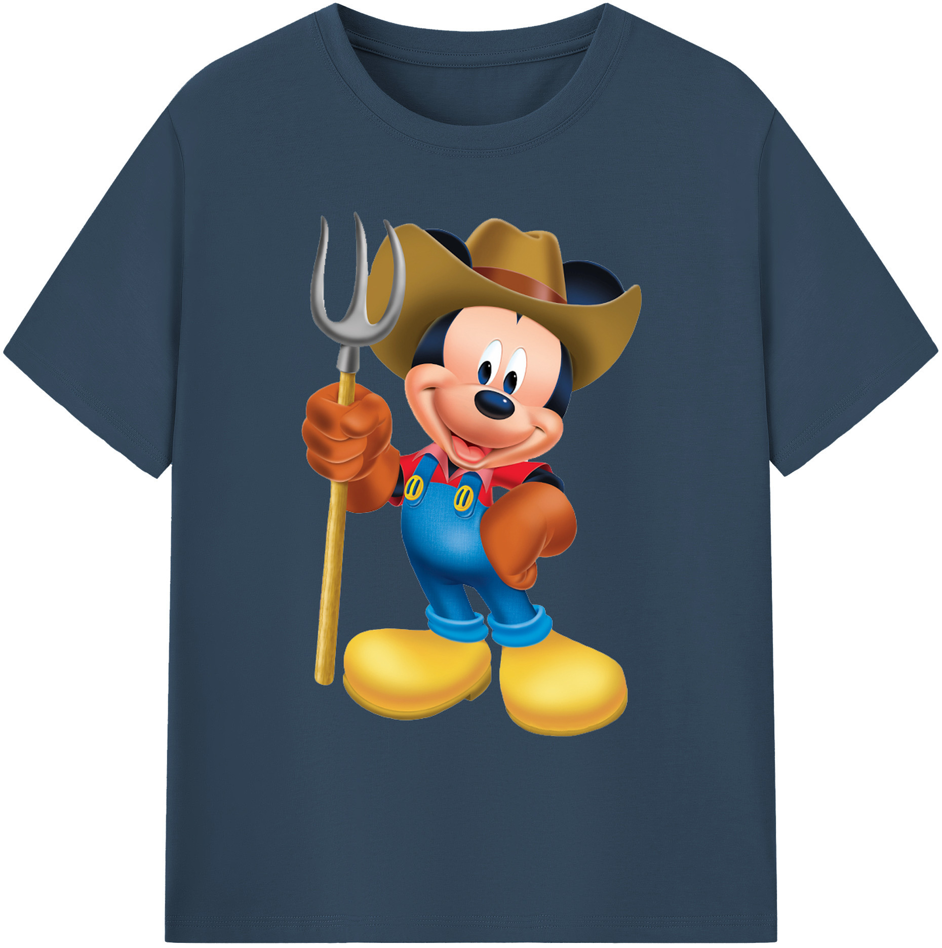 ミッキーマウス Mickey Mouse 綿100％ メンズ半袖Tシャツ｜肌触りやわらか＆通気性