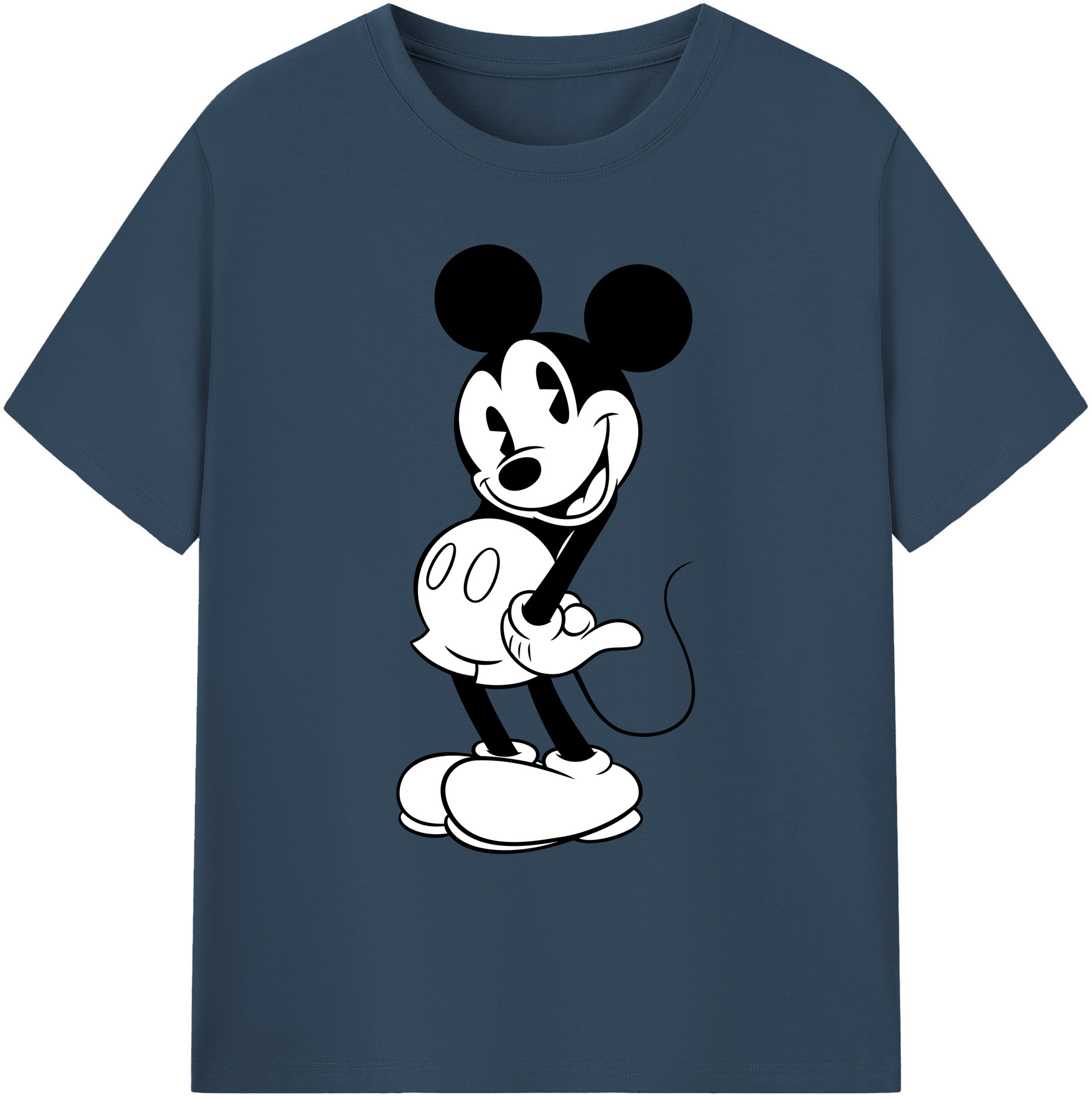 ミッキーマウス Mickey Mouse 綿100％ メンズ半袖Tシャツ｜肌触りやわらか＆通気性