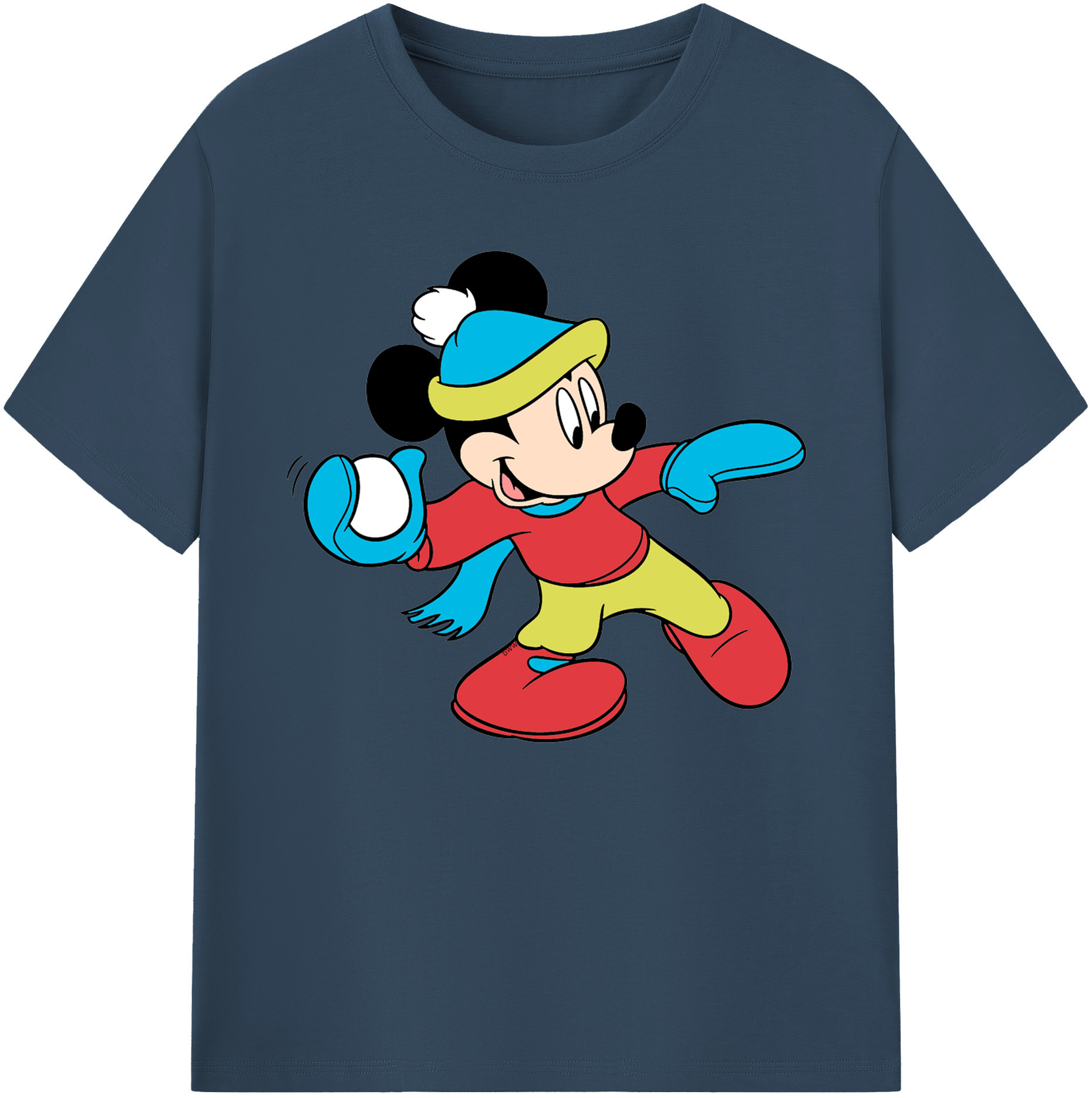 ミッキーマウス Mickey Mouse 綿100％ メンズ半袖Tシャツ｜肌触りやわらか＆通気性