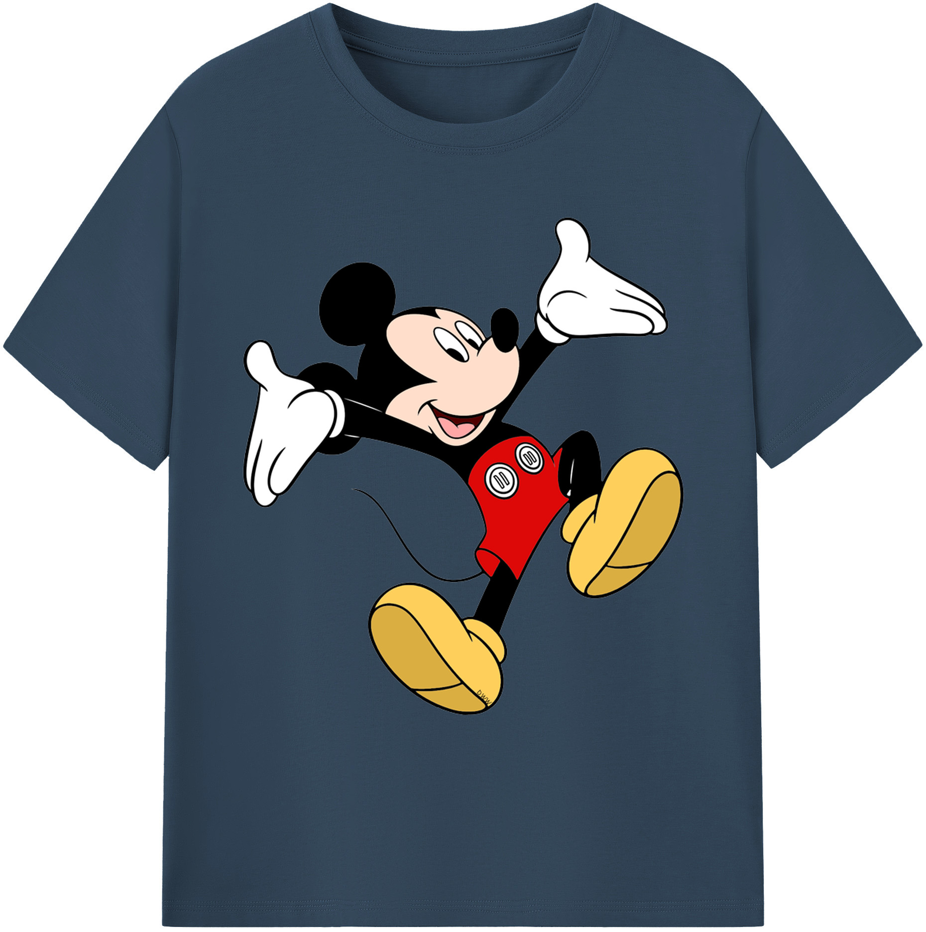 ミッキーマウス Mickey Mouse 綿100％ メンズ半袖Tシャツ｜肌触りやわらか＆通気性
