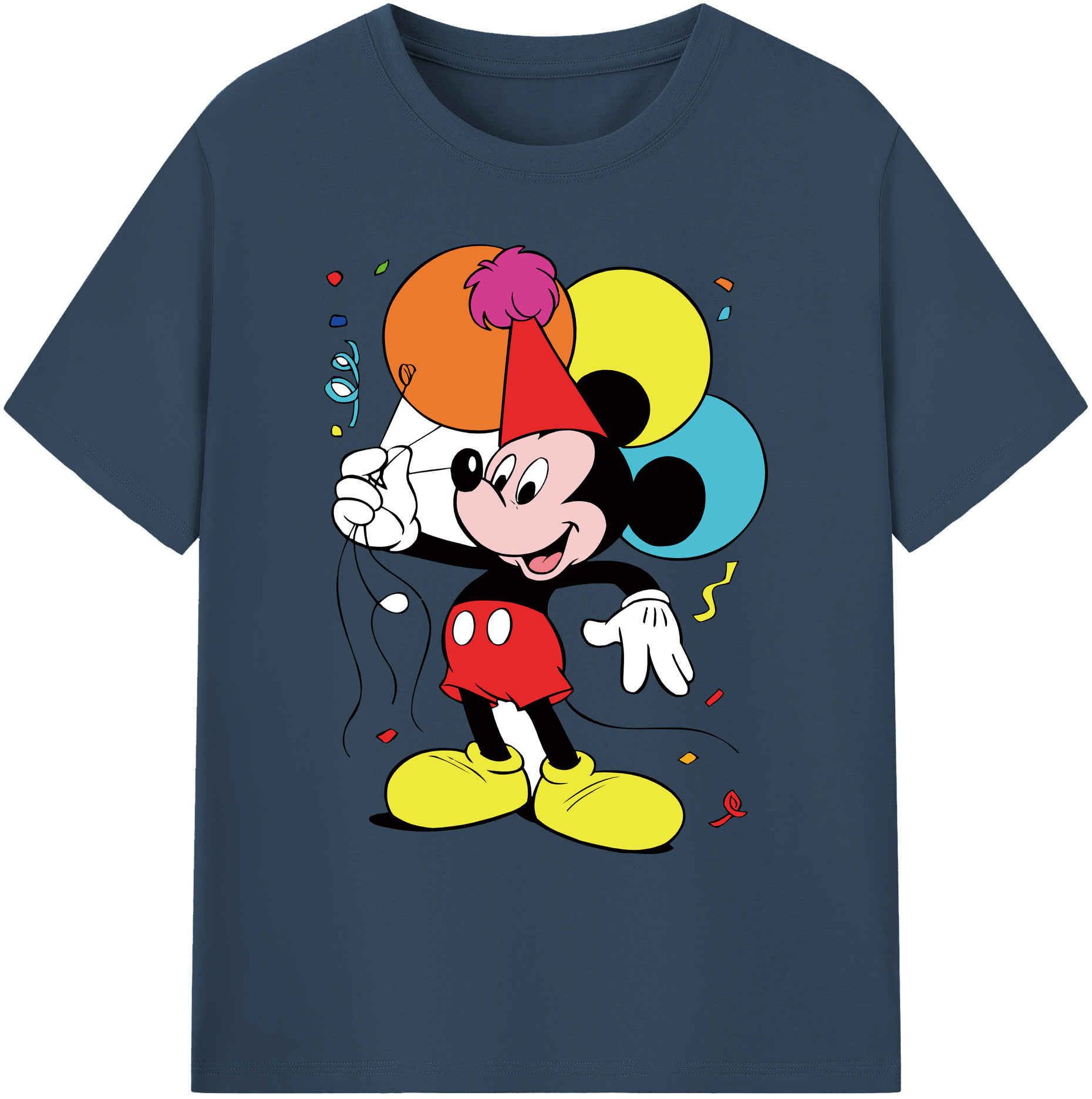 ミッキーマウス Mickey Mouse 綿100％ メンズ半袖Tシャツ｜肌触りやわらか＆通気性