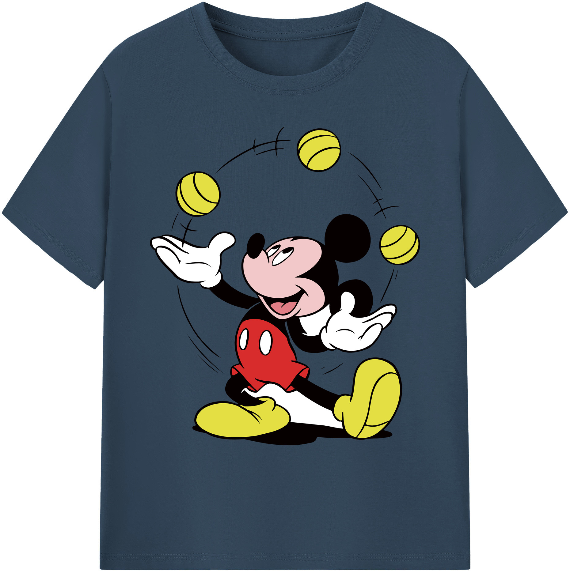 ミッキーマウス Mickey Mouse 綿100％ メンズ半袖Tシャツ｜肌触りやわらか＆通気性