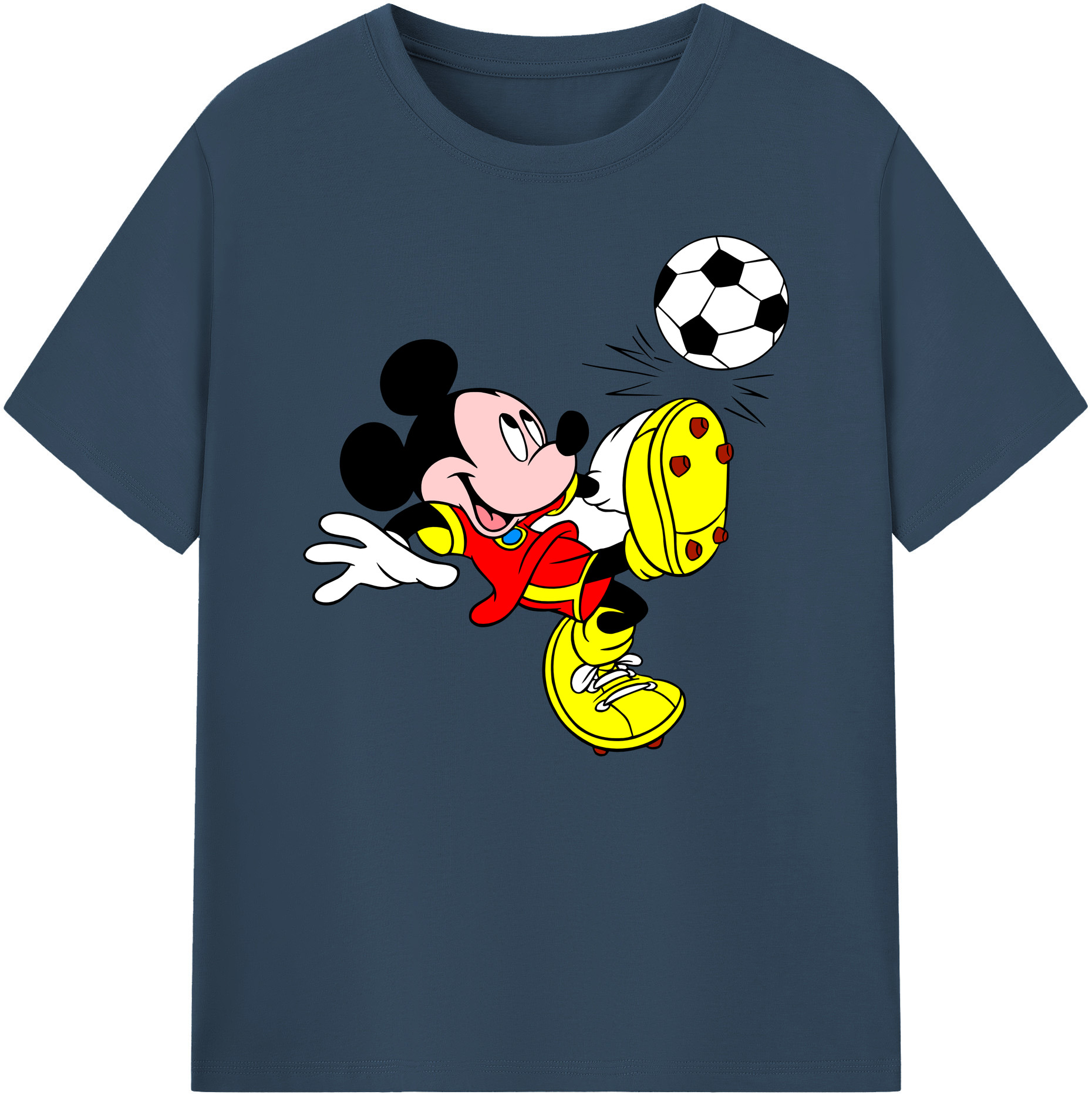 ミッキーマウス Mickey Mouse 綿100％ メンズ半袖Tシャツ｜肌触りやわらか＆通気性