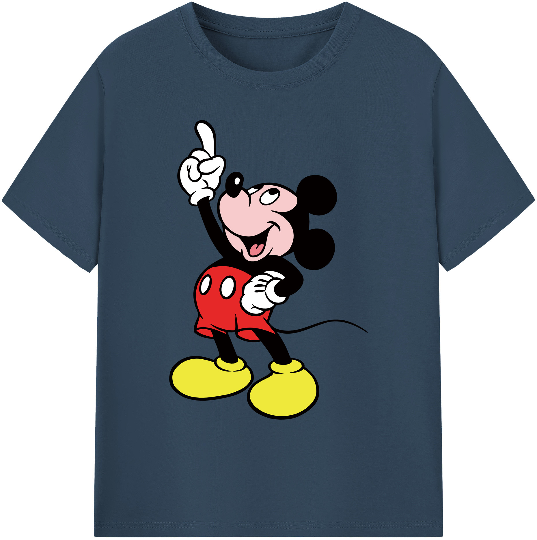 ミッキーマウス Mickey Mouse 綿100％ メンズ半袖Tシャツ｜肌触りやわらか＆通気性