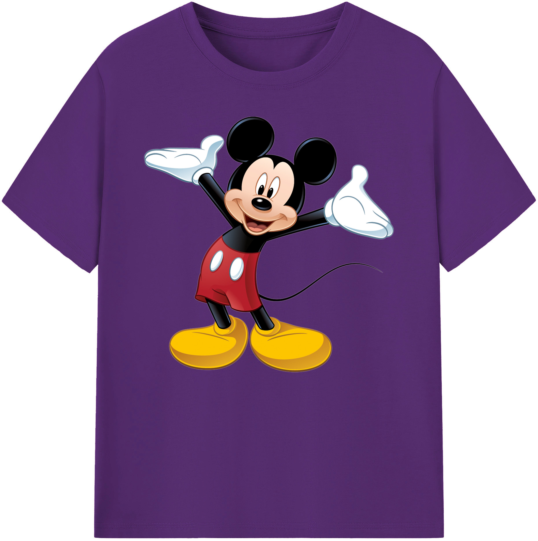 ミッキーマウス Mickey Mouse 綿100％ メンズ半袖Tシャツ｜肌触りやわらか＆通気性