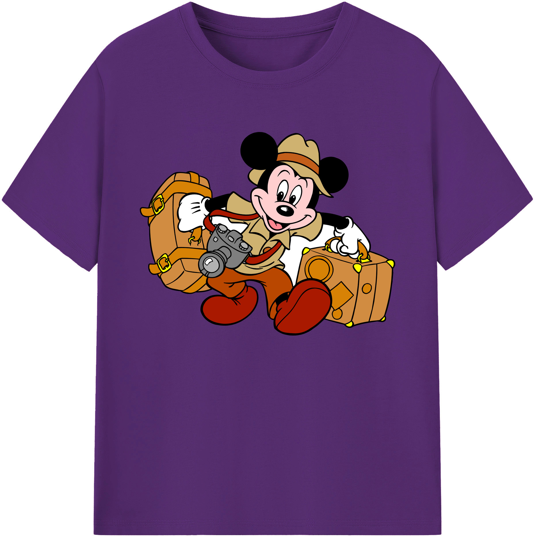 ミッキーマウス Mickey Mouse 綿100％ メンズ半袖Tシャツ｜肌触りやわらか＆通気性