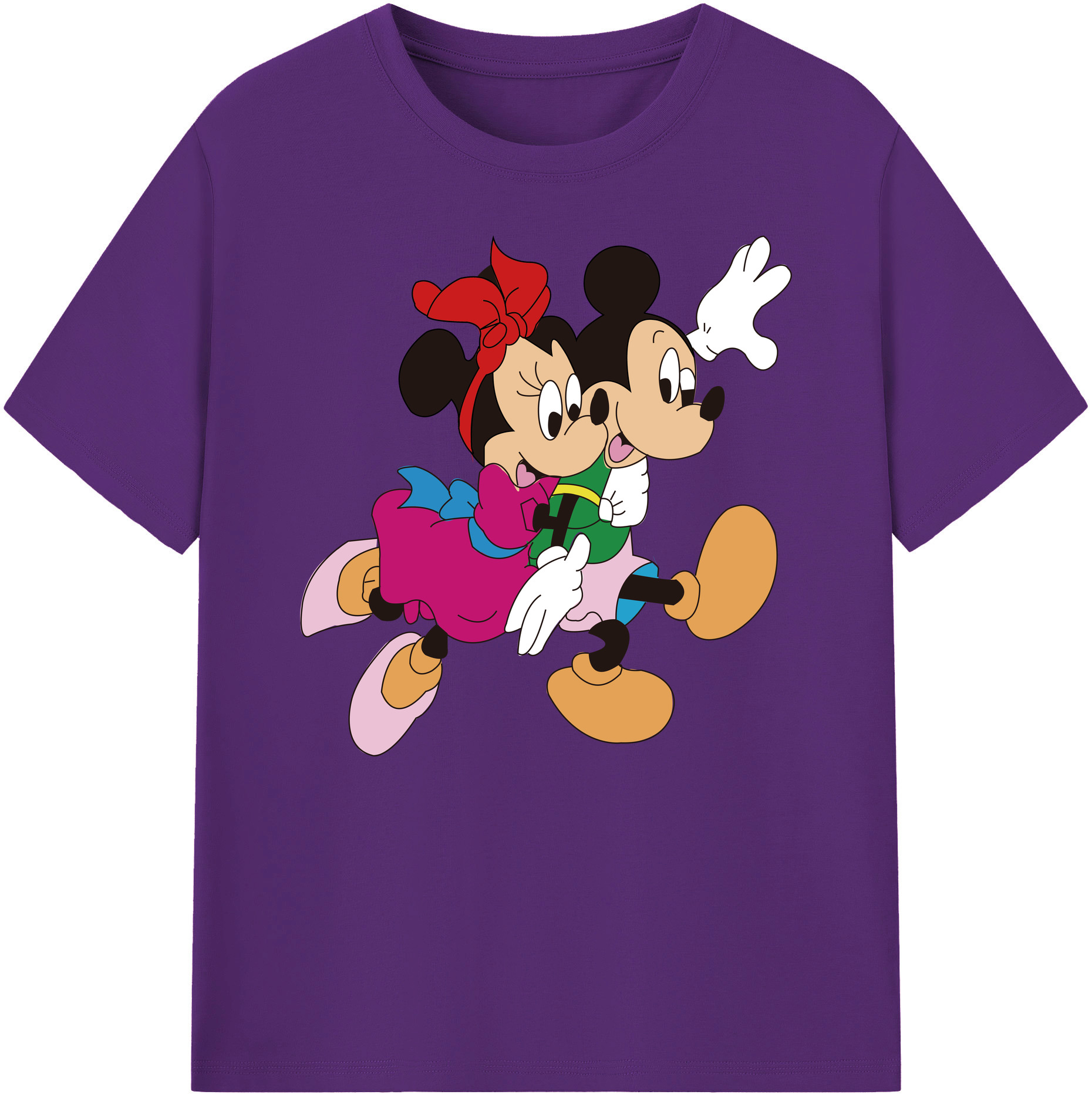 ミッキーマウス Mickey Mouse 綿100％ メンズ半袖Tシャツ｜肌触りやわらか＆通気性