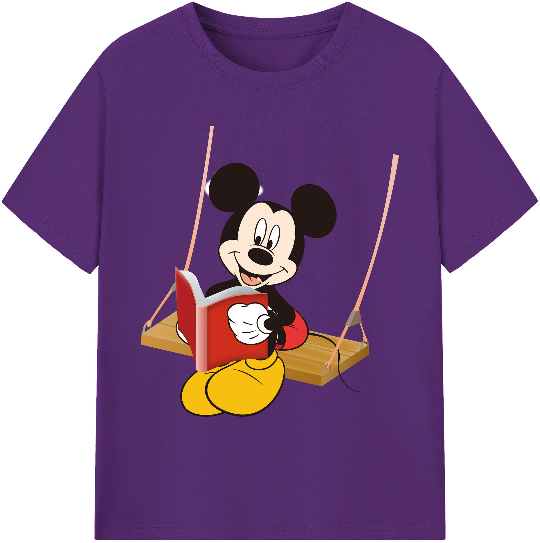 ミッキーマウス Mickey Mouse 綿100％ メンズ半袖Tシャツ｜肌触りやわらか＆通気性