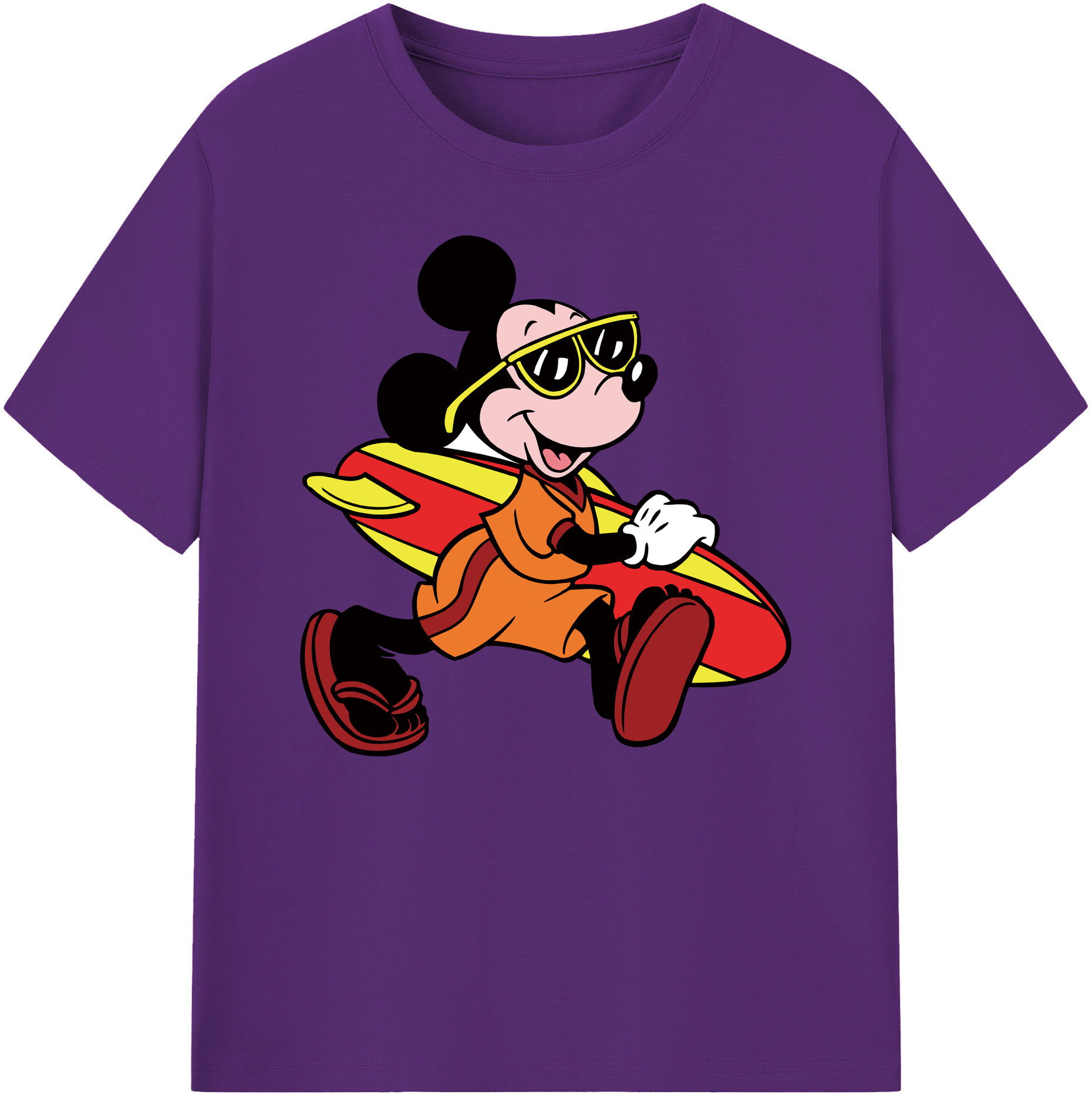 ミッキーマウス Mickey Mouse 綿100％ メンズ半袖Tシャツ｜肌触りやわらか＆通気性