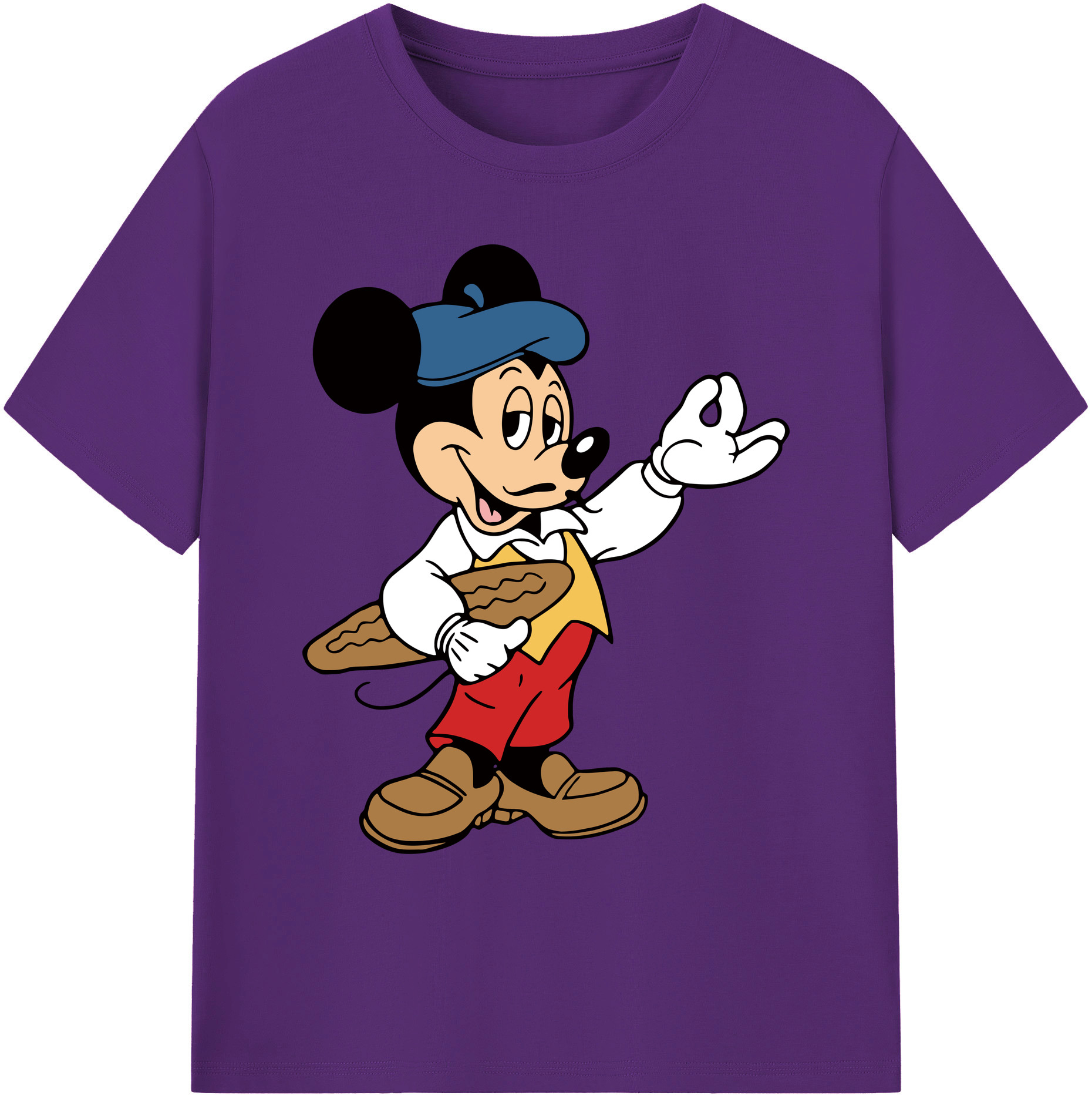 ミッキーマウス Mickey Mouse 綿100％ メンズ半袖Tシャツ｜肌触りやわらか＆通気性