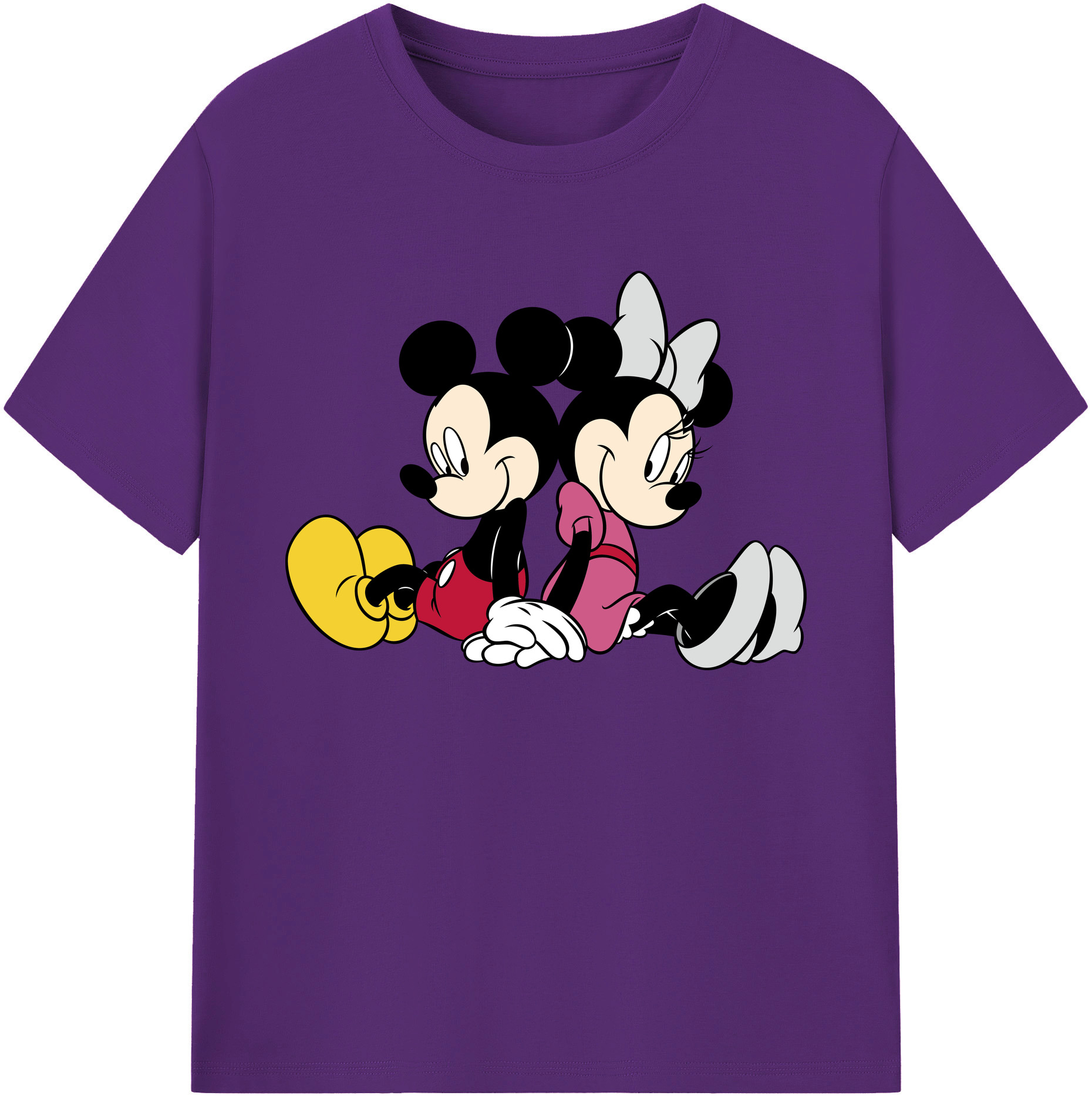 ミッキーマウス Mickey Mouse 綿100％ メンズ半袖Tシャツ｜肌触りやわらか＆通気性