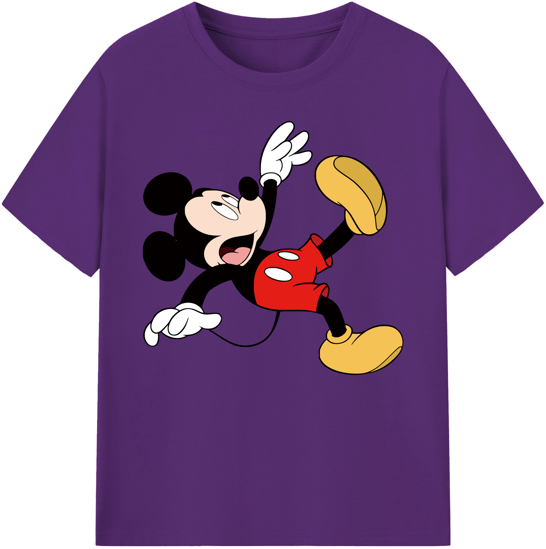 ミッキーマウス Mickey Mouse 綿100％ メンズ半袖Tシャツ｜肌触りやわらか＆通気性